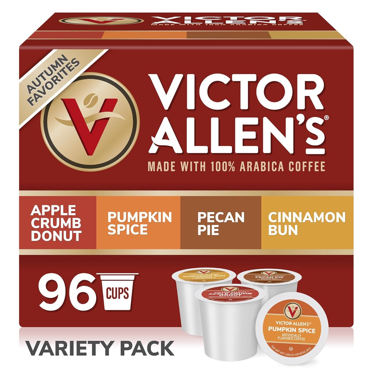 Victor Allen's Coffee Variety Pack, 96 Count, Single Serve Coffee Pods for Keurig K-Cup Brewers