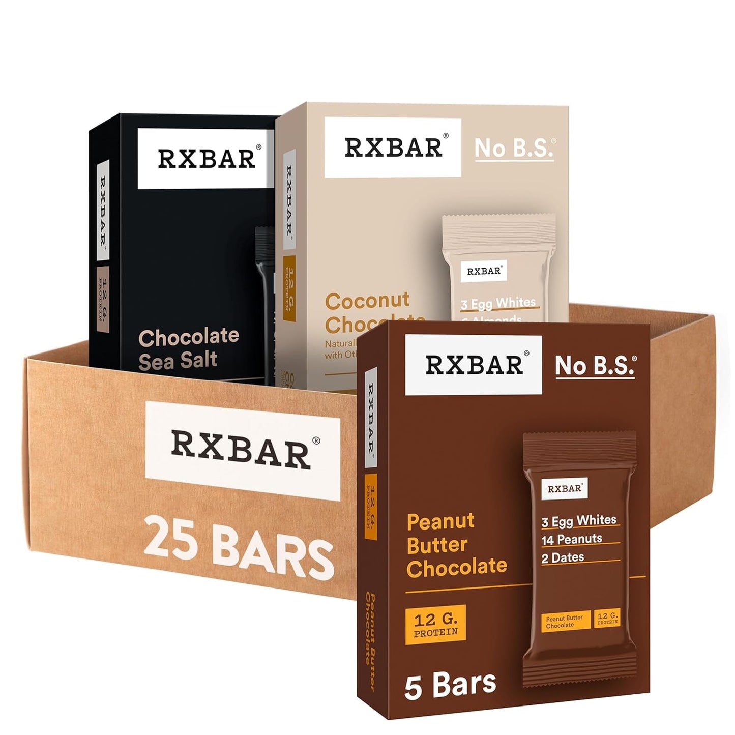 RXBAR Protein Bars, 12g Protein, Gluten Free Snacks, Chocolate Lovers Variety Pack