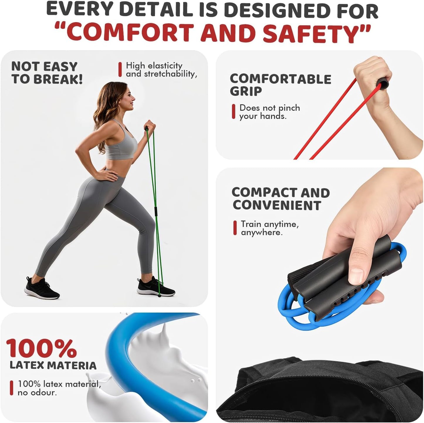 HPYGN Figure 8 Resistance Bands for Women and Men, 8 Shaped Exercise Bands for Arms, Chest, and Yoga
