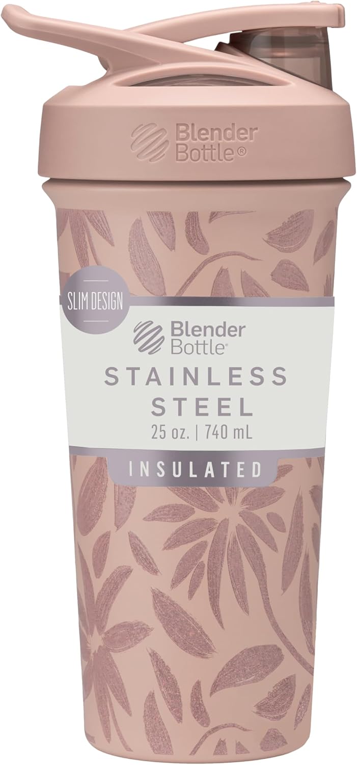 BlenderBottle Strada 24oz Insulated Stainless Steel Shaker Cup with Whisk