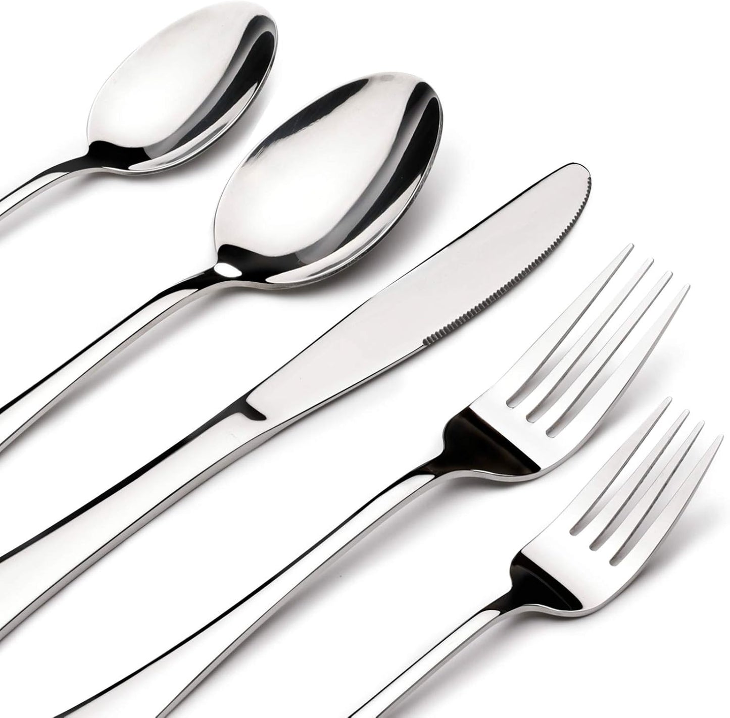 Silverware Set for 8, 40 Piece Stainless Steel Flatware Utensil Cutlery Set | Heavy Duty Steak Knife Fork and Spoon, Dishwasher Safe, Gift Package for Wedding Housewarming