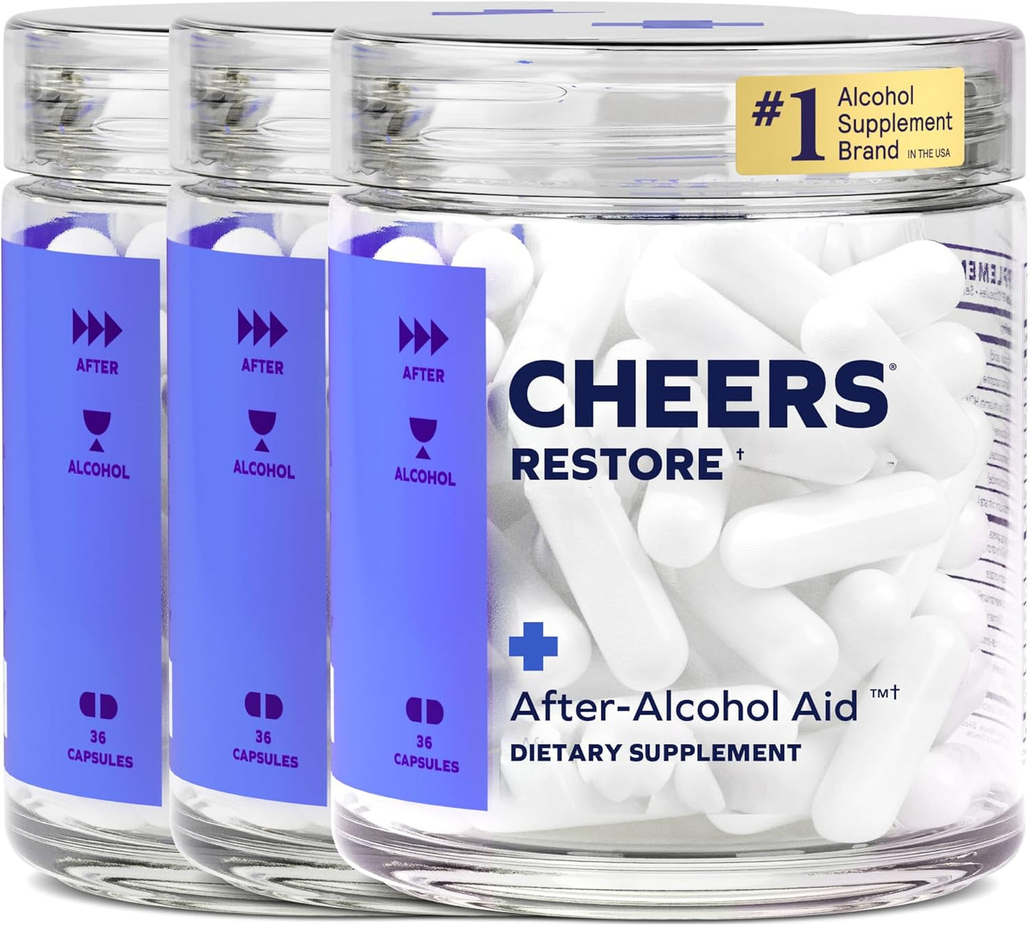 Cheers Restore | Supplement with DHM + L-Cysteine | Feel Better After Drinking & Support Your Liver | 12 Doses | Dihydromyricetin, Cysteine, Milk Thistle, Prickly Pear, B-Vitamins, Ginger
