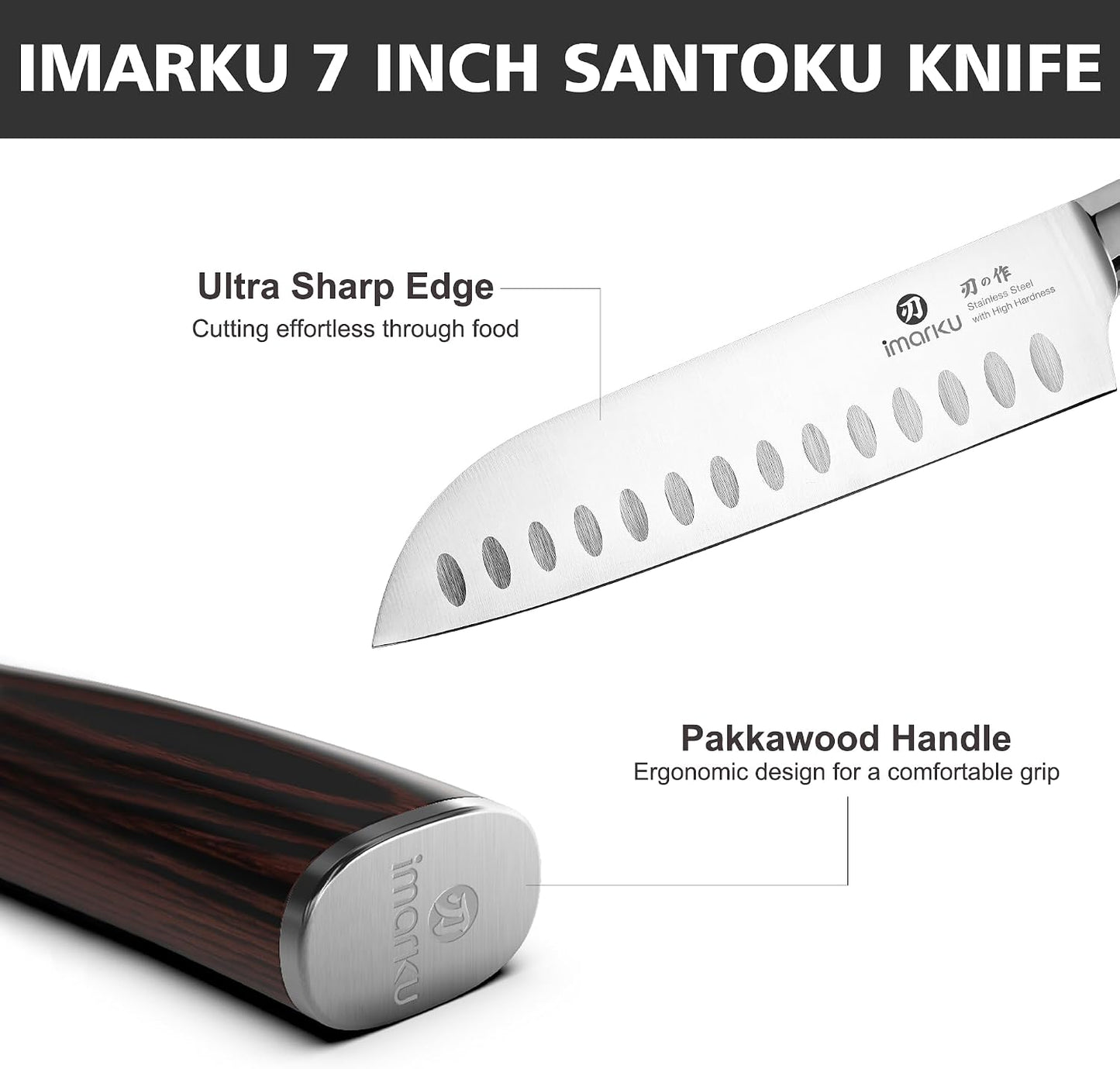 imarku Santoku Knife 7 Inch with Sharp Japanese High Carbon Stainless Steel | Ultra Sharp Chef Knife, Kitchen Gadgets 2026, Apartment Essentials with This Kitchen Knife, Unique Gifts for Women Men