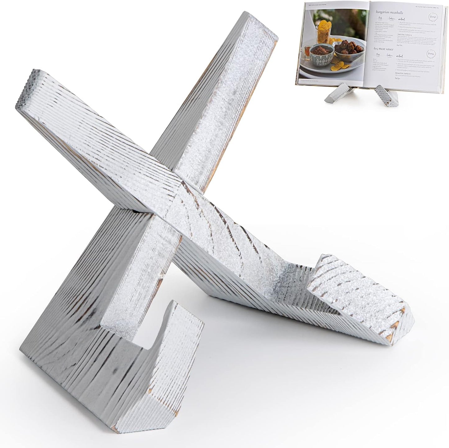 Cookbook Stand, Wooden Recipe Book Holder | Cook Book Stand for Kitchen Counter, Multifunctional Display Stand, Kitchen Counter Decor