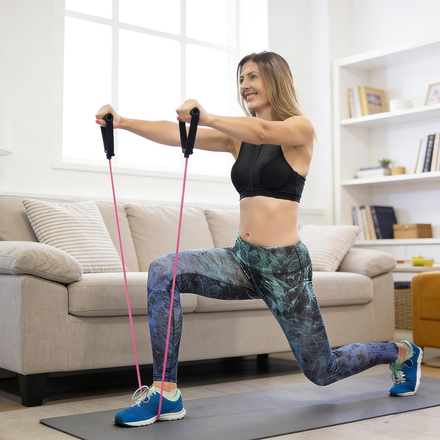 RitFit Single Resistance Exercise Band with Foam Handles - Ideal for Therapy, Strength Training