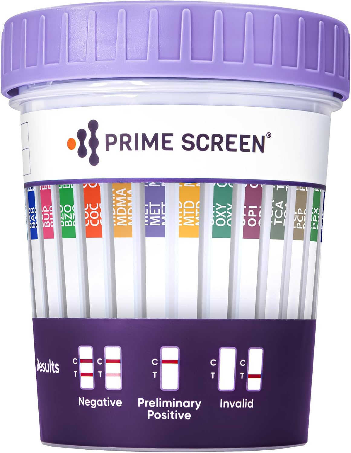 Prime Screen 14 Panel Urine Drug Test Cup - Instant Testing for 14 Drugs