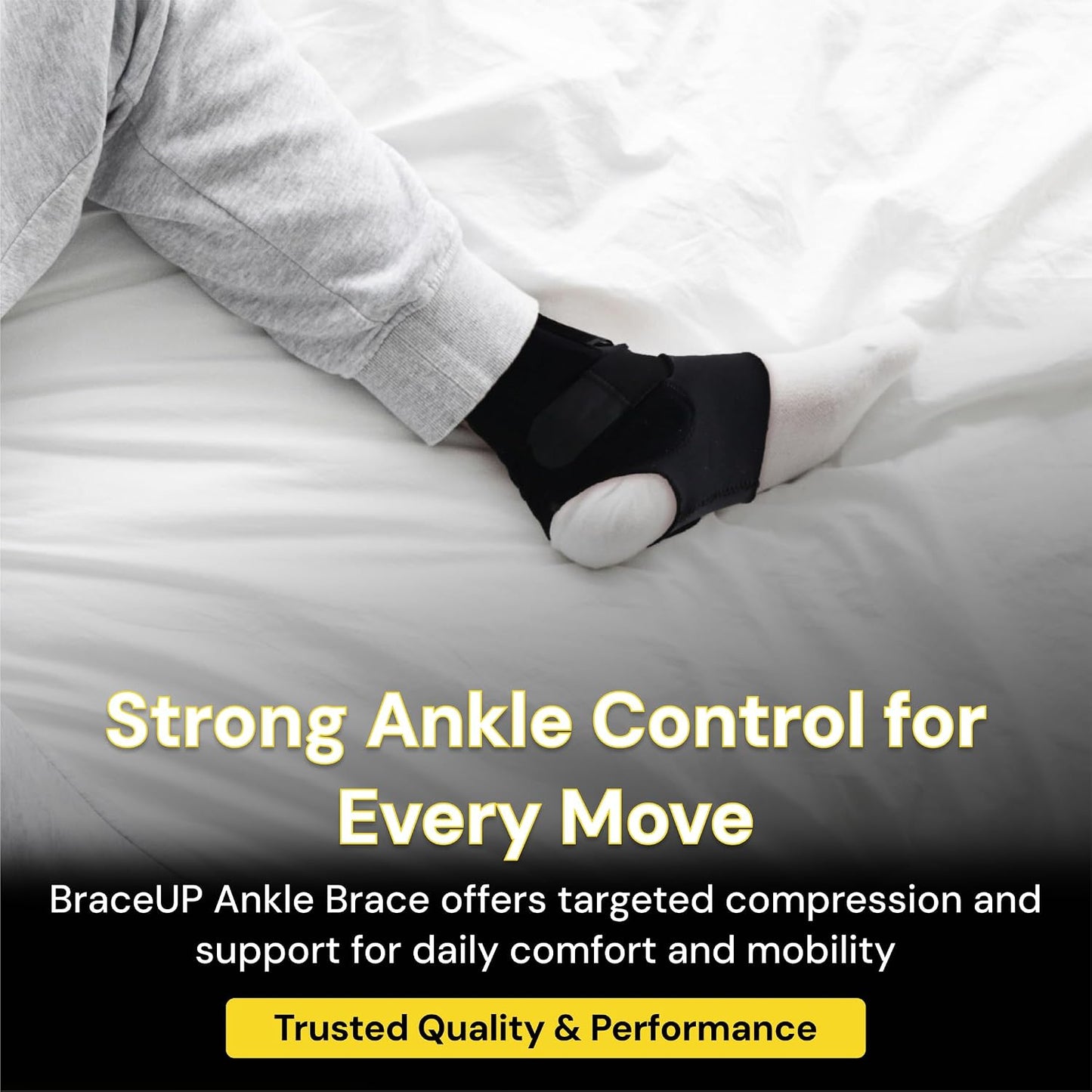 BraceUP Ankle Brace - Relieve Pain, Enhance Stability for Foot Pain, Sprained Ankle, Achilles Tendonitis