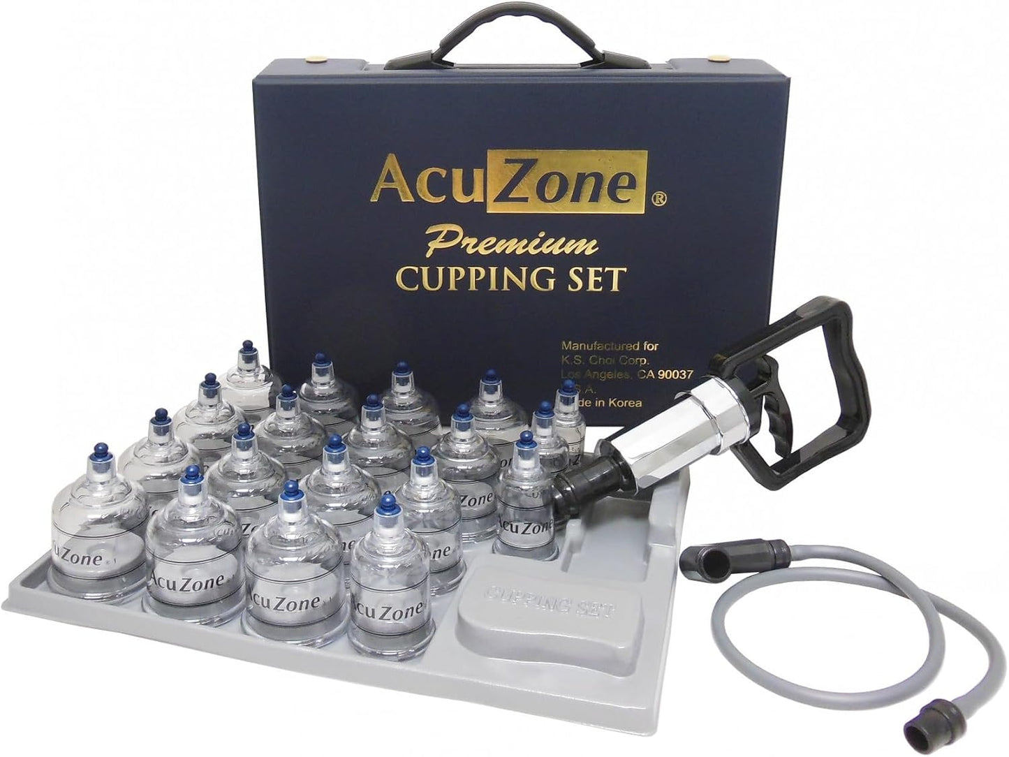 KS Premium Quality Cupping Set with 19 Cups and Hand Pump