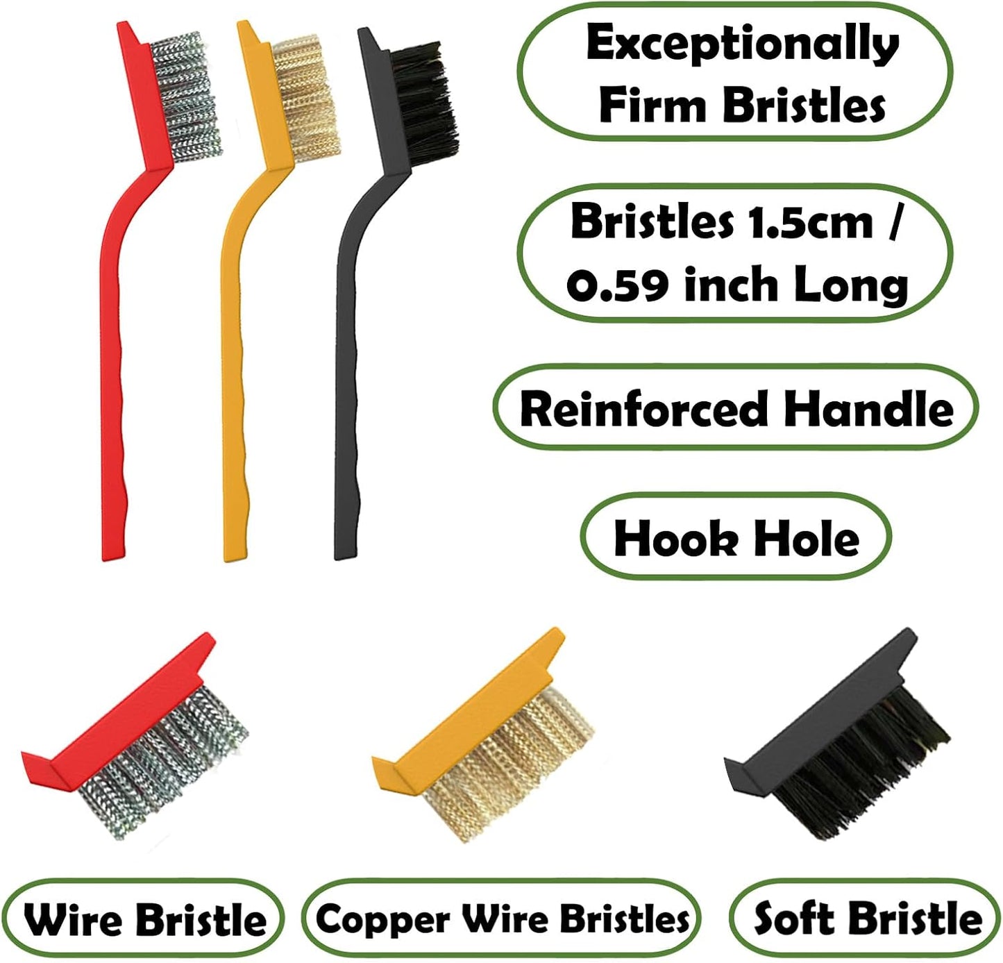 Betanull Grout Brush, Crevice Cleaning Brush Set, Stiff Bristle Scrub Brush | Ideal for bathroom cleaning supplies, tile, shower corners and small spaces. Nylon brushes for cleaning grout effectively