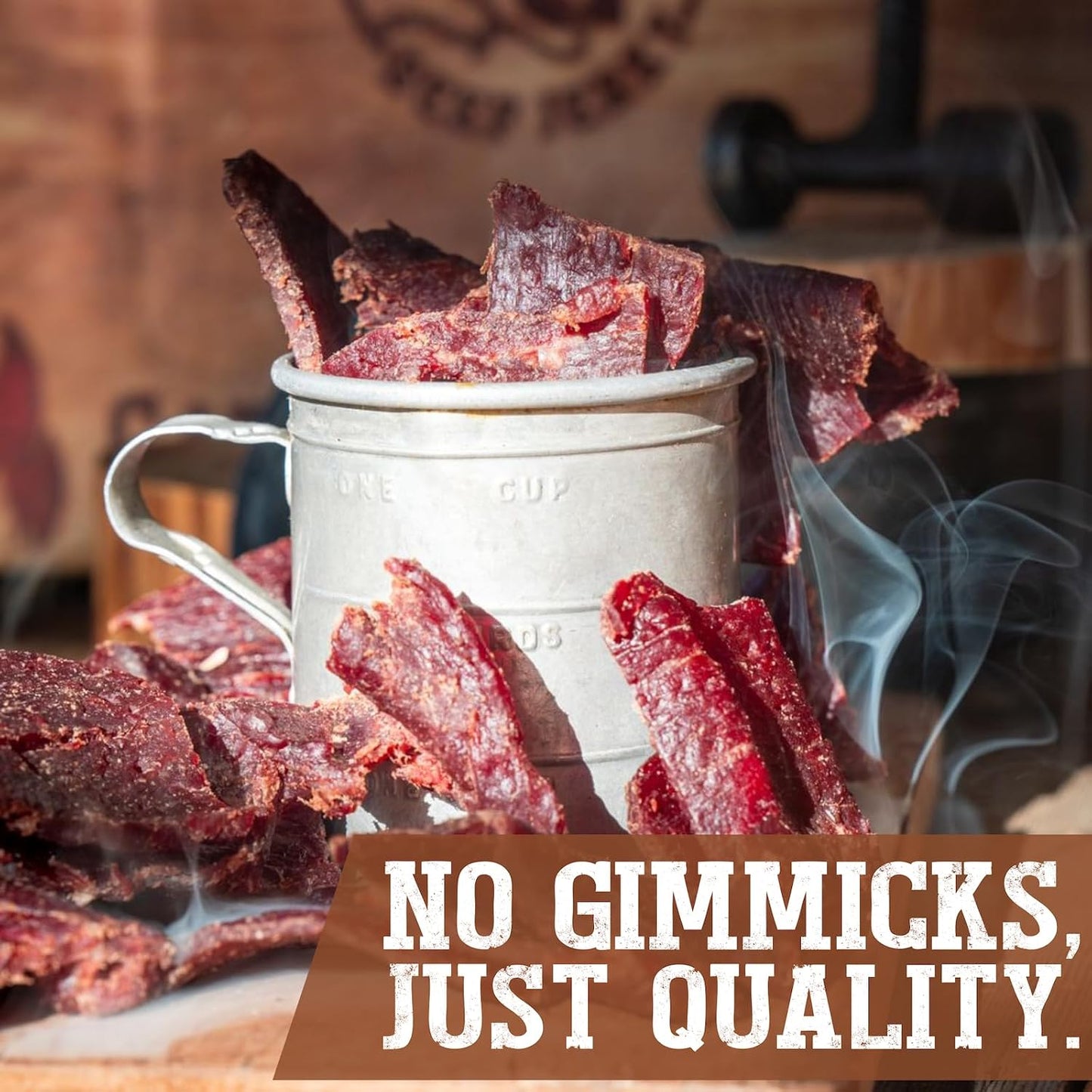 Cattleman's Cut Peppered Beef Jerky, Premium Marinated Steak Snacks, 10 Ounces
