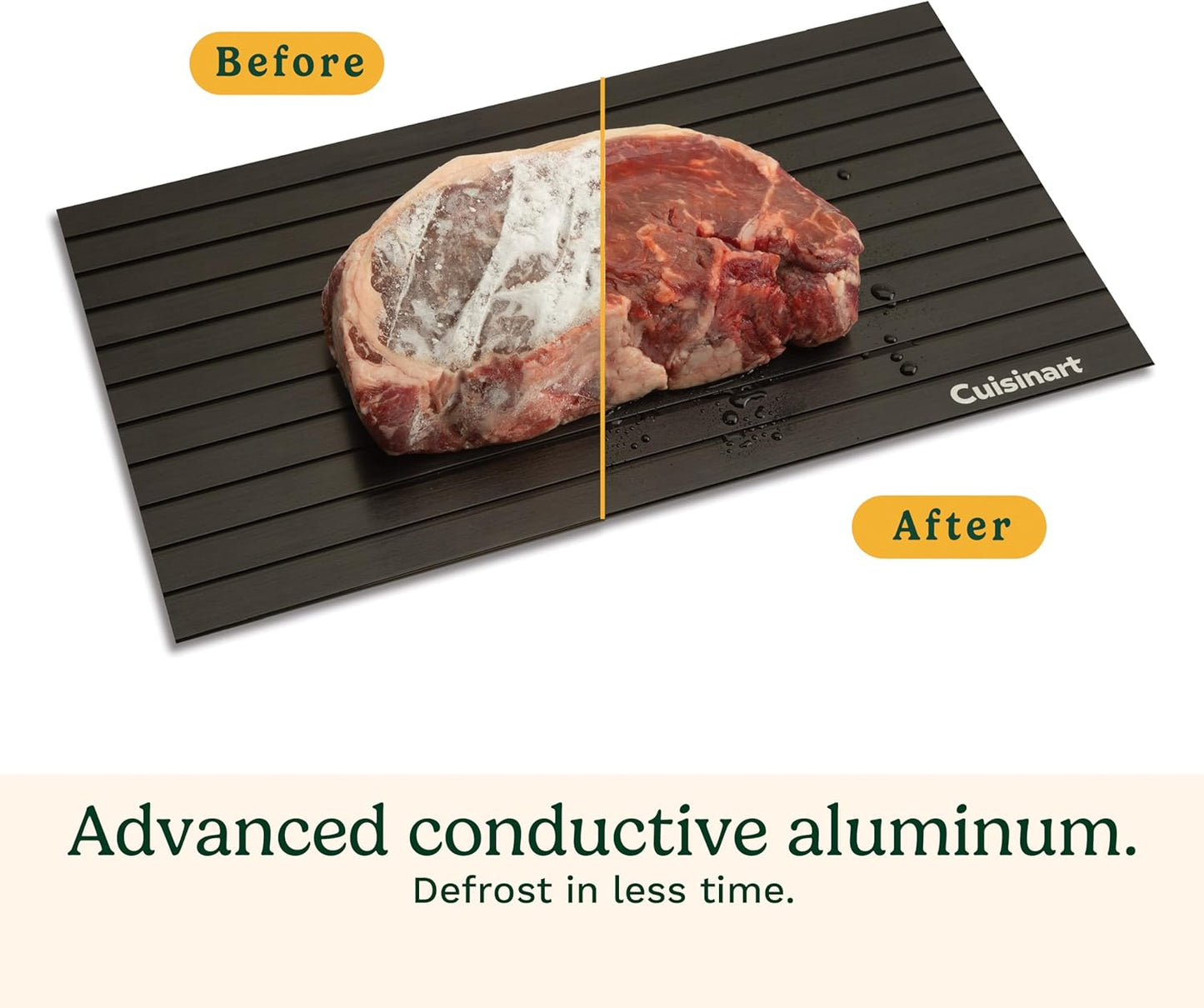 Cuisinart Defrosting Tray for Frozen Meat, Advanced Conductive Aluminum | CDT-010P, meat defroster plate rapidly thaws meat and preserves flavors with a non-stick, easy-to-clean surface