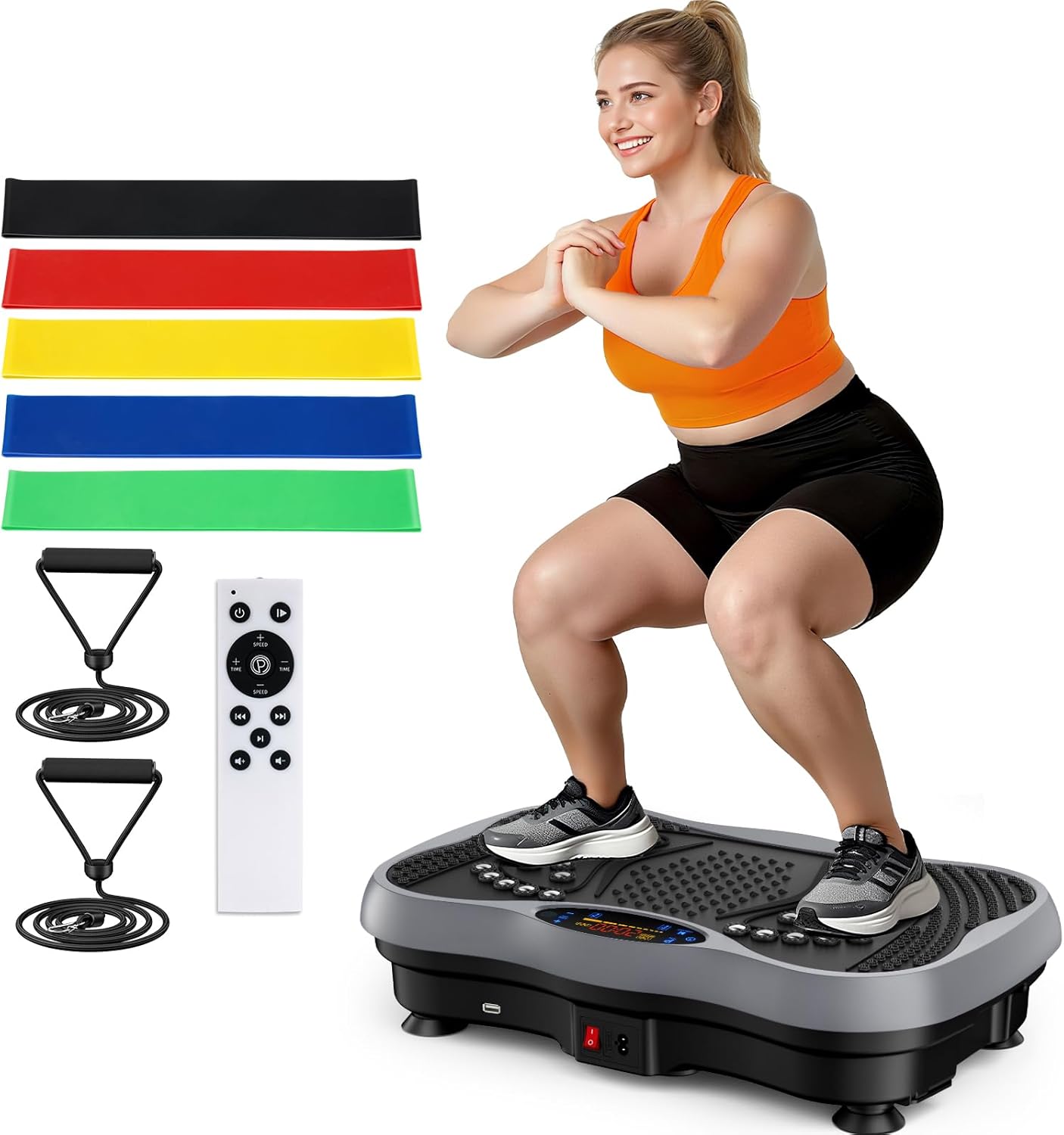 GLYLF Vibration Plate Exercise Machine, 130 Levels, 450 Lbs