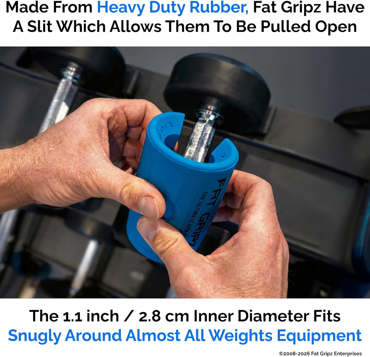 Fat Gripz - Thick Grips for Bigger Arms & Stronger Grip (4x Men's Health Award Winner)