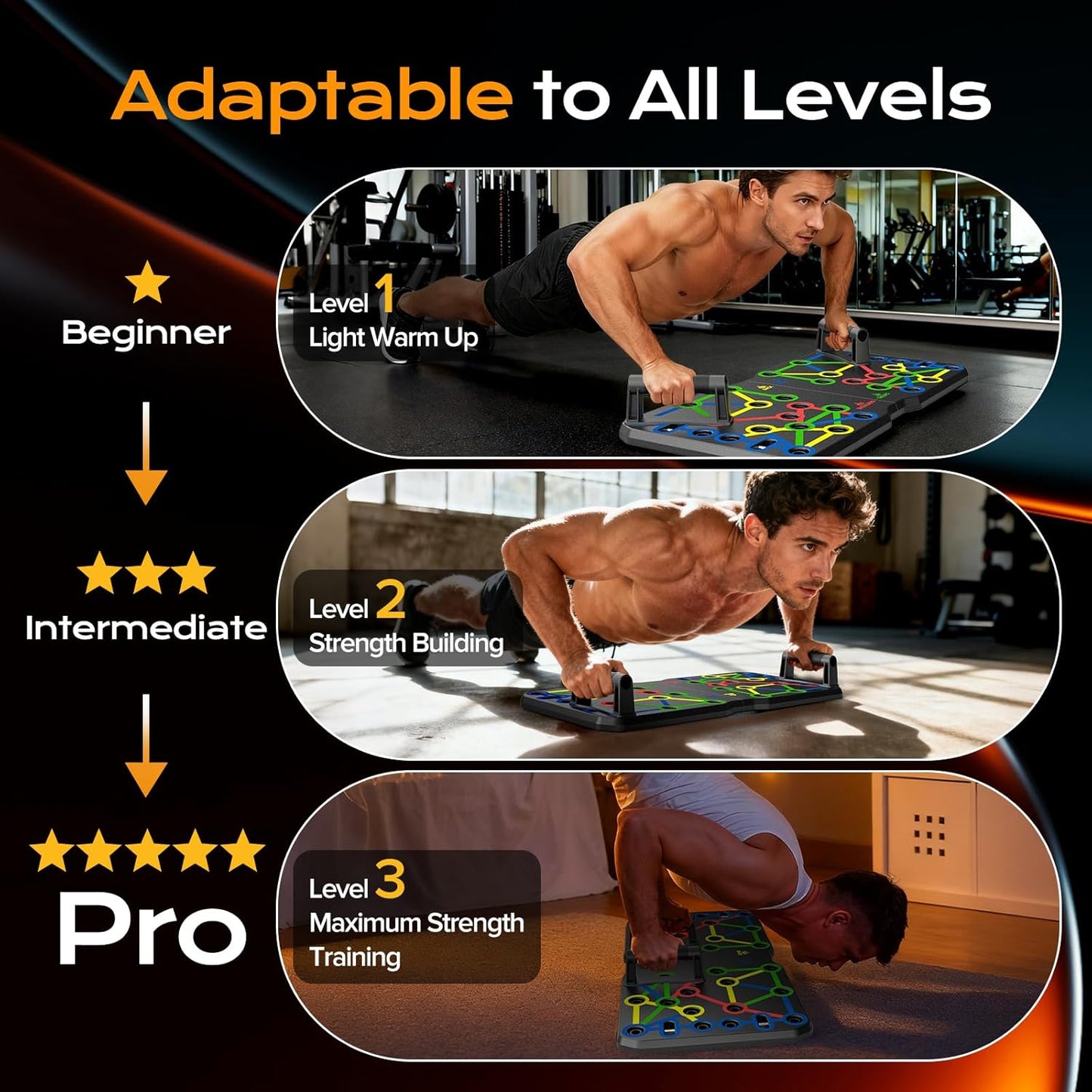 AERLANG Extra Large 30-in-1 Push Up Board for Full-Body Strength & Cardio
