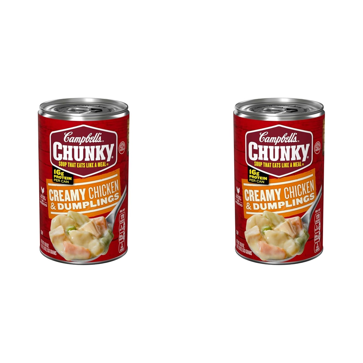 Campbell's Chunky Creamy Chicken and Dumplings Soup, 18.8 Oz Can, Protein Rich Comfort Food