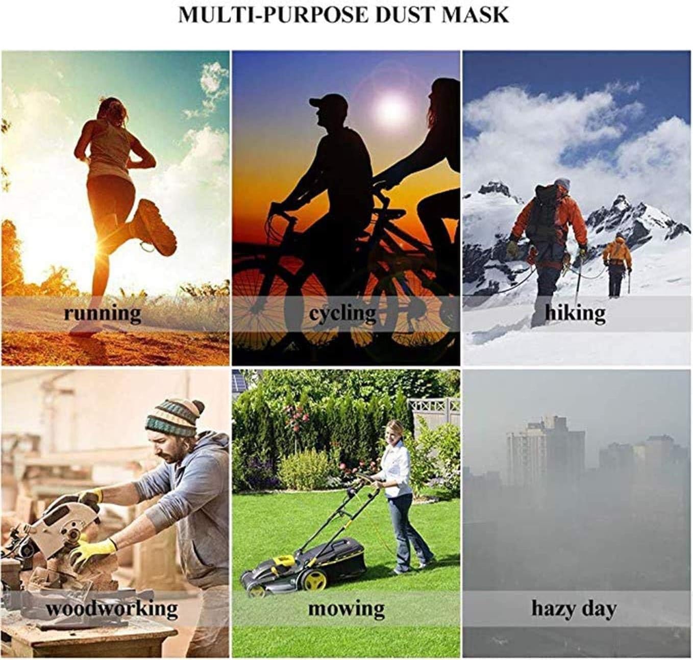 Activated Carbon Face Filters with 8 Exhaust Valves for Cycling Masks