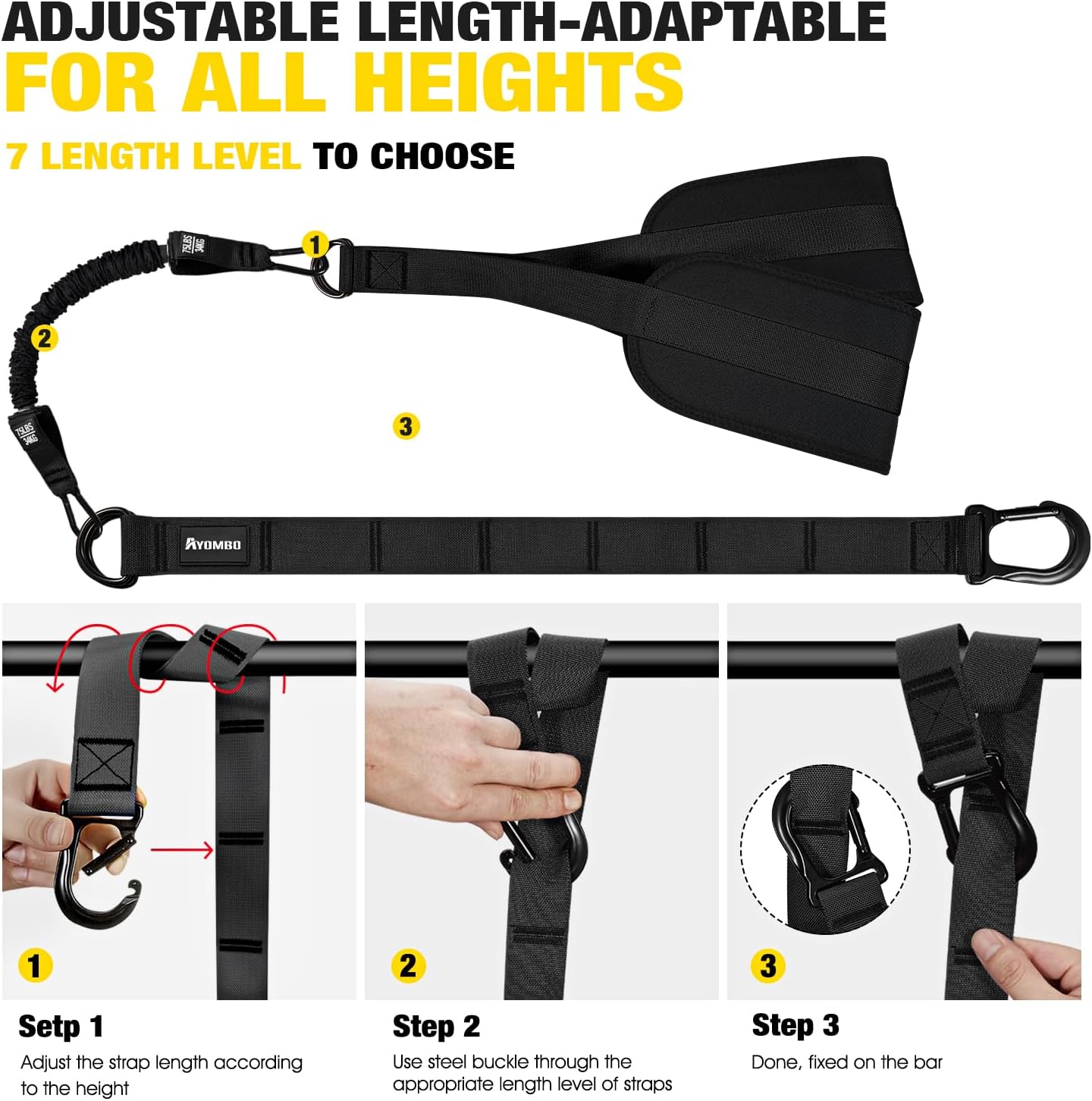 Ayombo Pull Up Assistance Bands - Resistance Bands for Workout, Home Gym Fitness