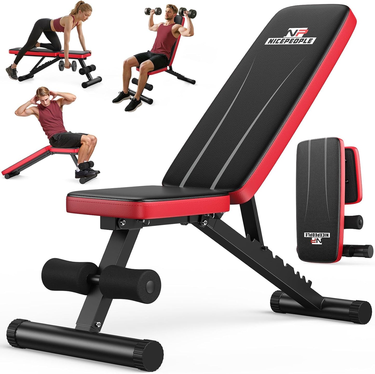 NICEPEOPLE Adjustable Weight Bench for Home Gym, 660LBS Capacity