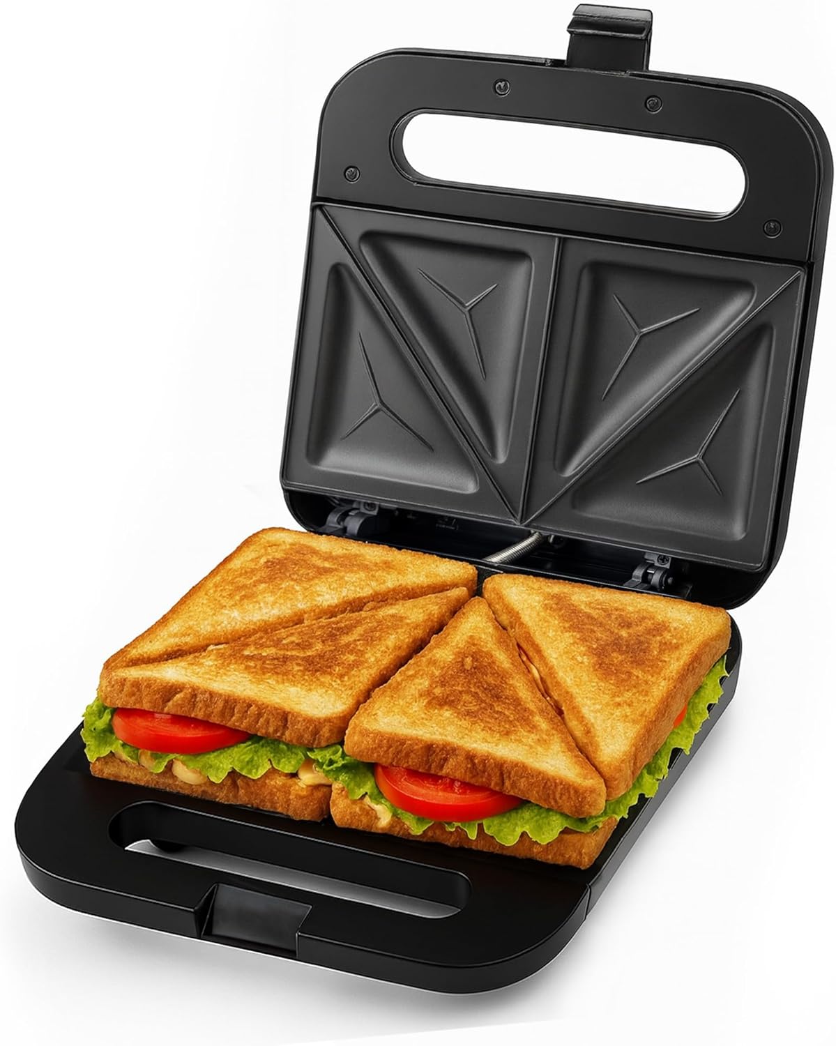 OVENTE Electric Sandwich Maker, 750W Non-Stick Plates, Black GPS401B | Perfect for Grilled Cheese, Tuna Melts, Omelets, French Toast, Breakfast Favorites, Light Meals, and Snacks