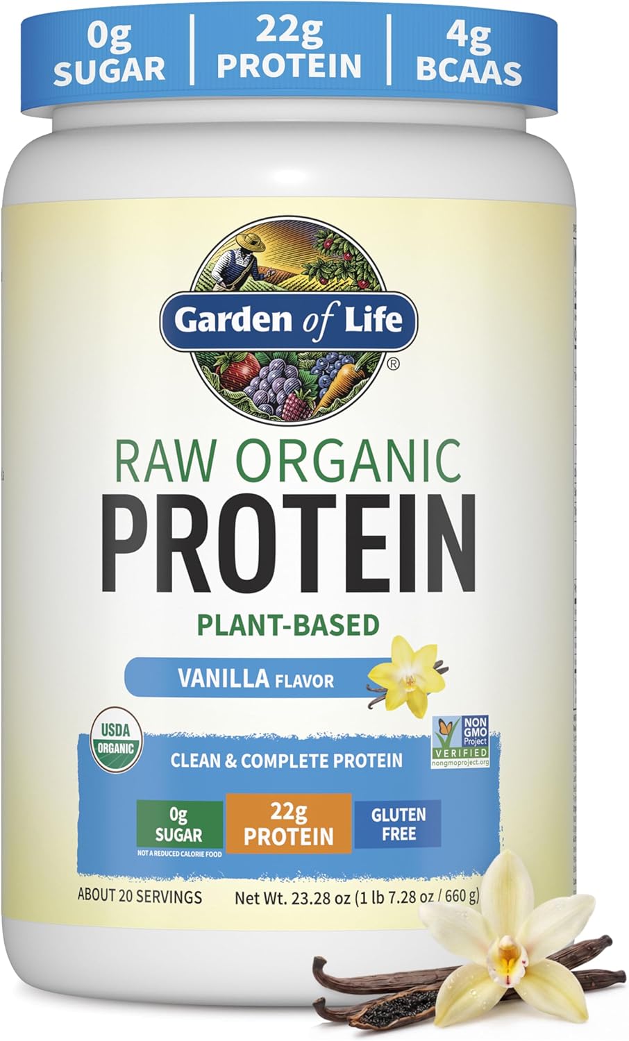 Garden of Life Protein Powder, Vegan Protein Powder, BCAA, Probiotics & Digestive Enzymes, Gluten & Lactose Free, Chocolate, 1.5 LB