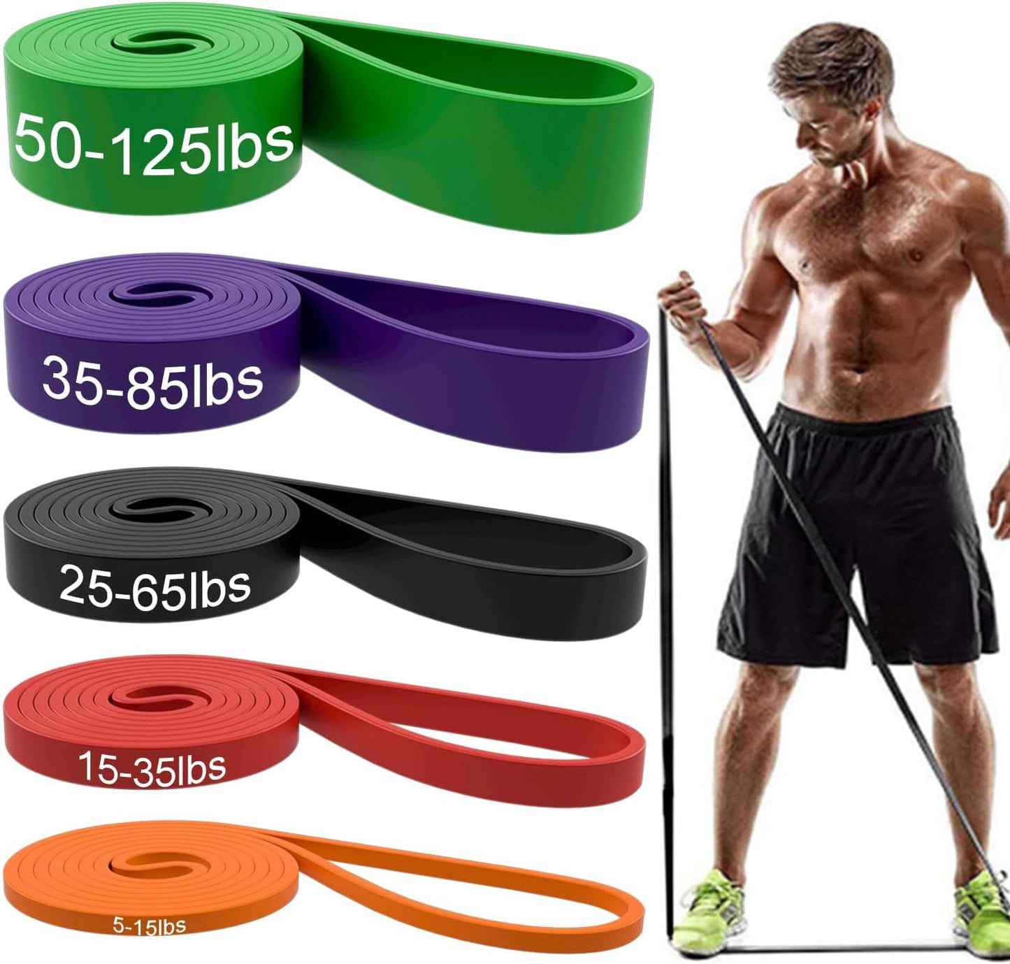 Resistance Bands Set - Pull Up Assist Bands for Workout, Fitness, Physical Therapy