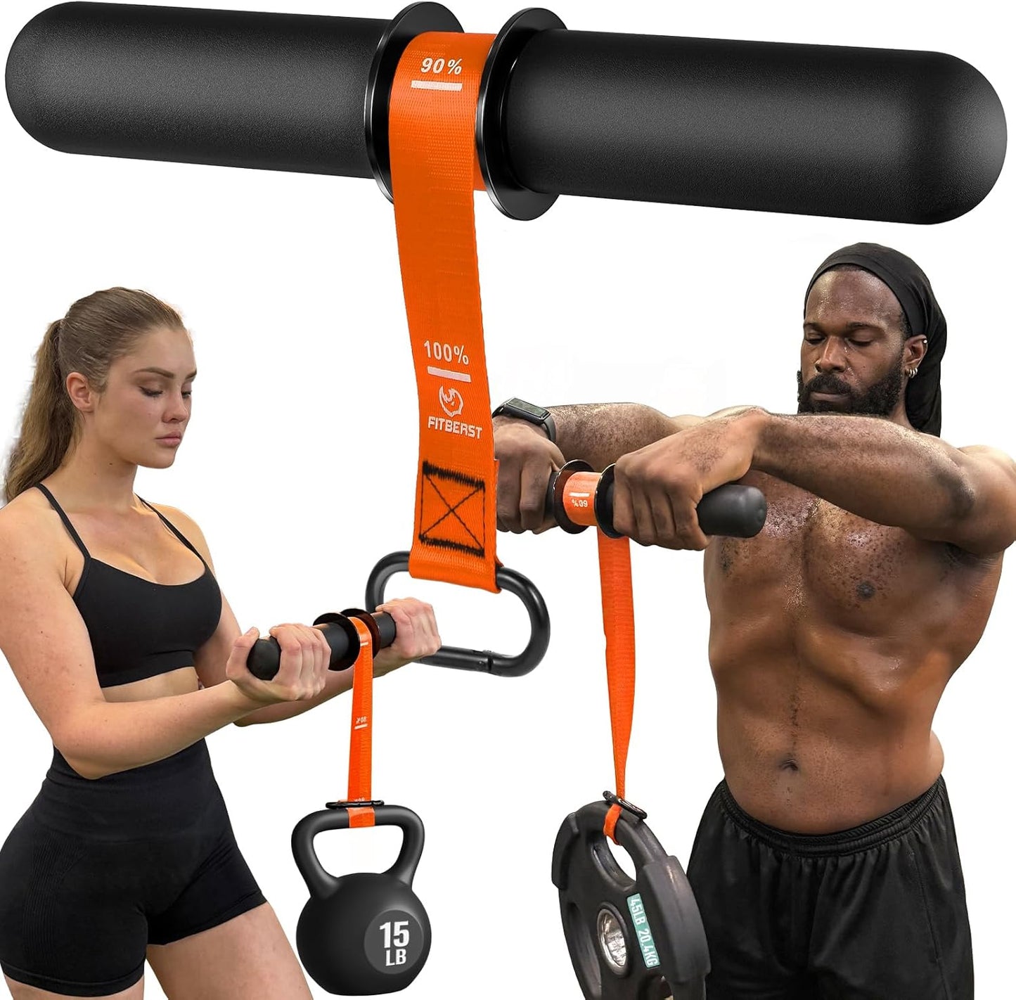 FitBeast Forearm Strengthener & Wrist Roller - Grip Strength, Muscle Building, Rehab