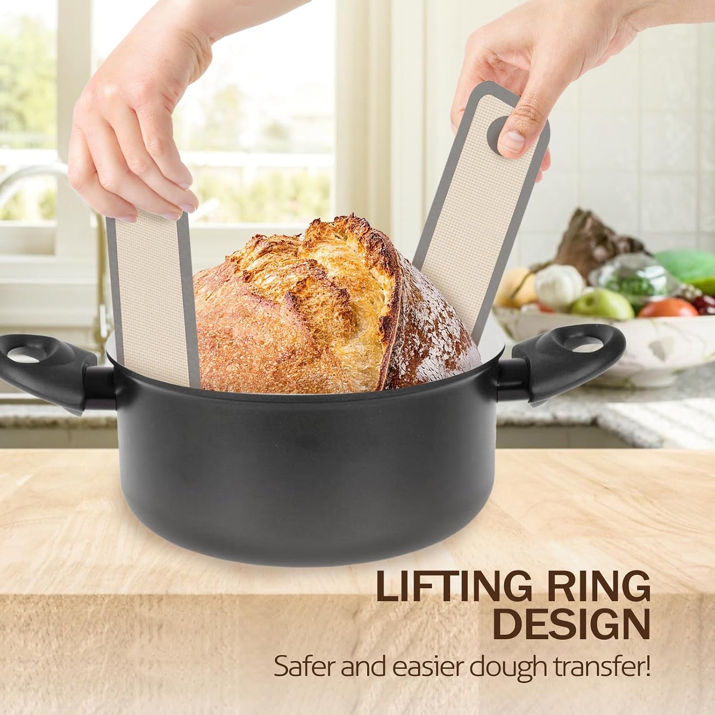 Koolstuffs Silicone Bread Sling for Dutch Oven, Nonstick & Reusable, 2 Pack | Non-Stick & Easy Clean, Reusable Sourdough Mat, Sourdough Bread Baking Supplies, Tools & Accessories