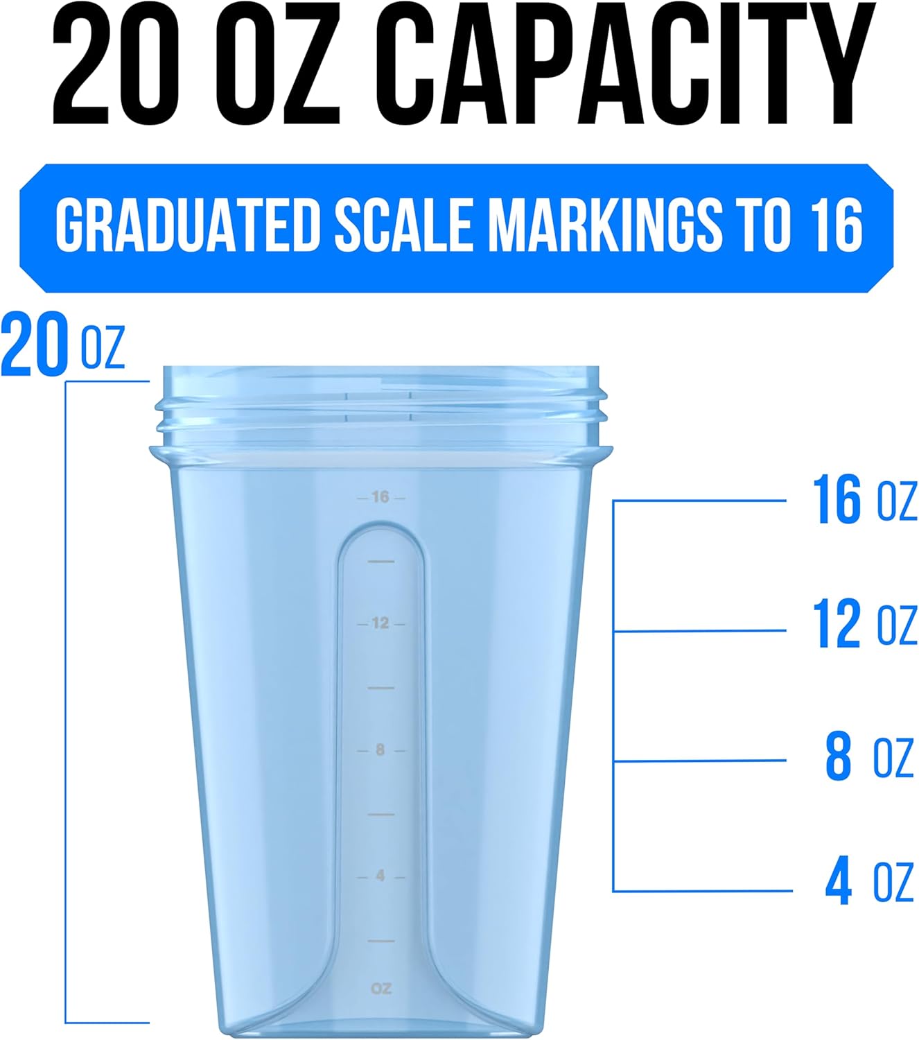VELOMIX 20oz Protein Shaker Bottle, Leak-Proof, Dishwasher Safe