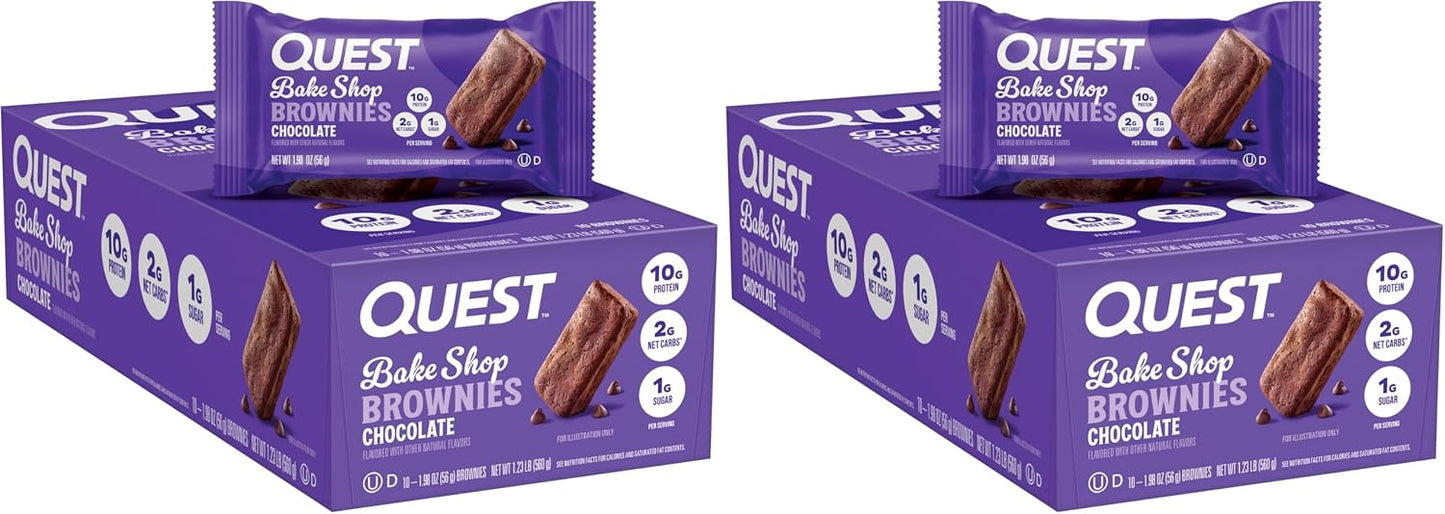 Quest Nutrition Bake Shop Chocolate Brownies 10g Protein 10 Count