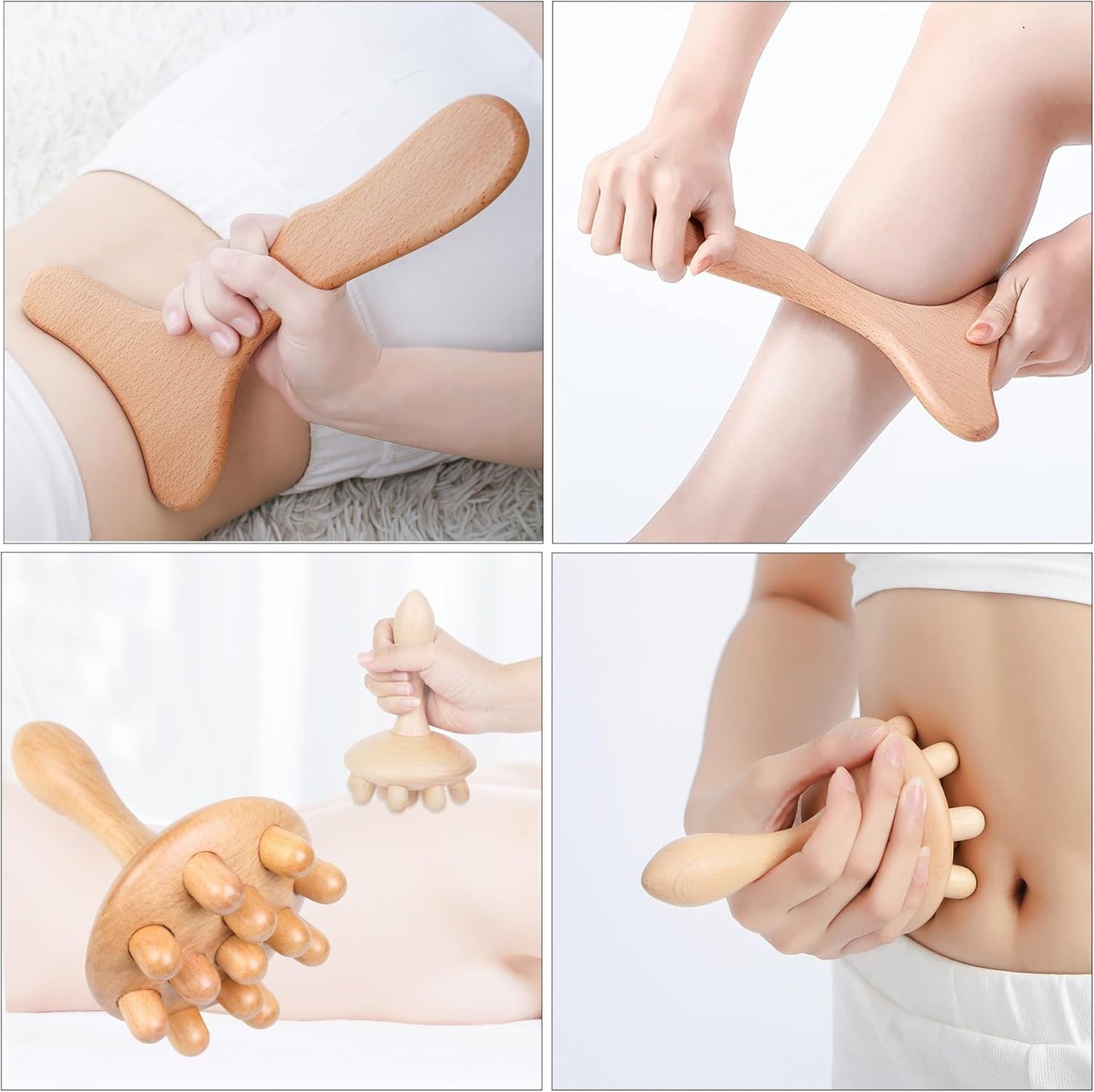 Komogir Wood Therapy Massage Tools 5-in-1 Lymphatic Drainage Massager Kit