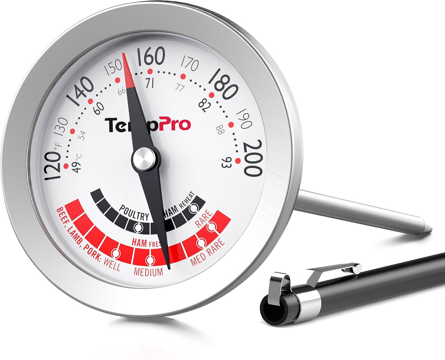 TempPro TempSwift 1 Sec Digital Food Thermometer for Kitchen Cooking | Meat Thermometer Digital, 5.3 inches Super Long Probe, Bread Baking Sourdough Liquids Candy Making Accessories Gift
