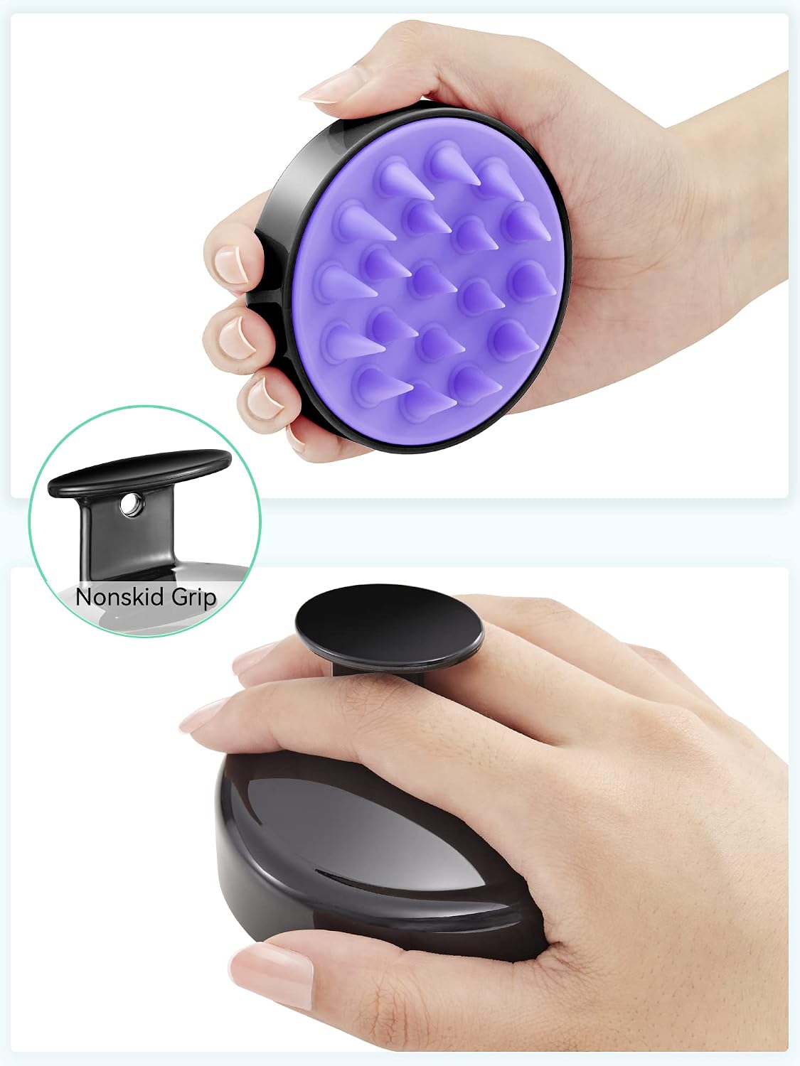 HEETA Scalp Massager for Hair Growth and Relaxation, Soft Silicone Shampoo Brush