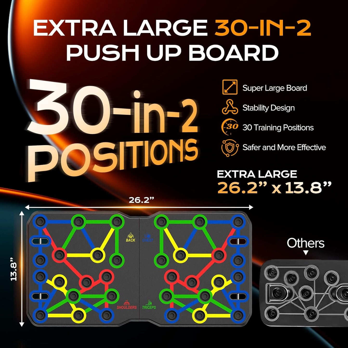AERLANG Extra Large 30-in-1 Push Up Board for Full-Body Strength & Cardio