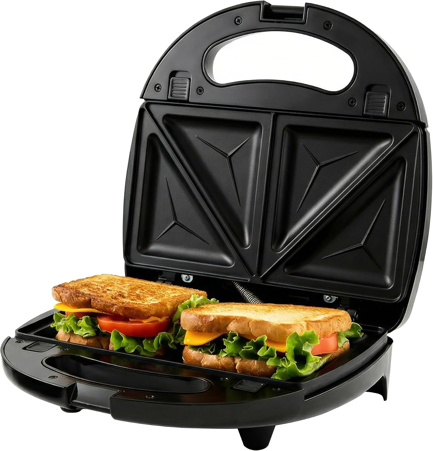 OVENTE Electric Sandwich Maker, 750W Non-Stick Plates, Black GPS401B | Perfect for Grilled Cheese, Tuna Melts, Omelets, French Toast, Breakfast Favorites, Light Meals, and Snacks