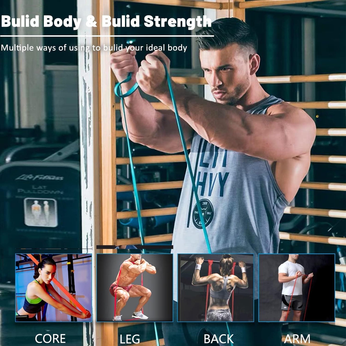Resistance Bands Set - Pull Up Assist Bands for Workout, Fitness, Physical Therapy