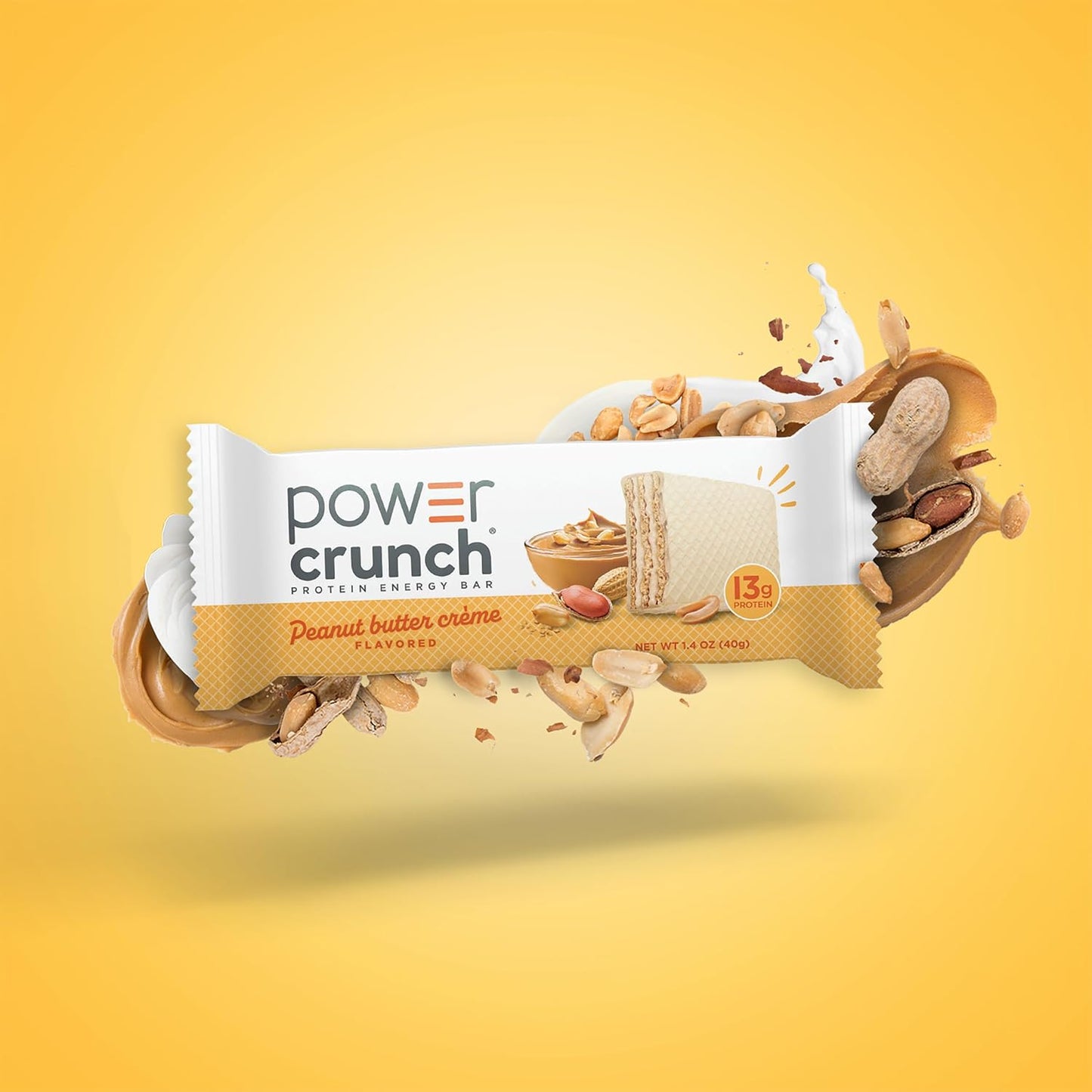 Power Crunch Protein Energy Wafer Bars, 1.4 Ounce, 12 Count, Peanut Butter Creme