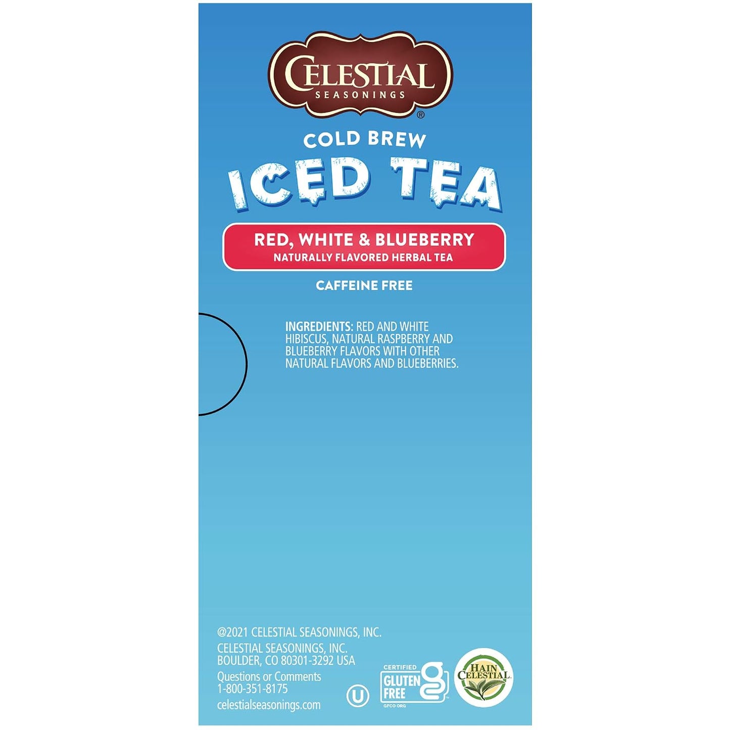 Celestial Seasonings Cold Brew Red, White & Blueberry Iced Tea Bags, 18 Count, Non-GMO