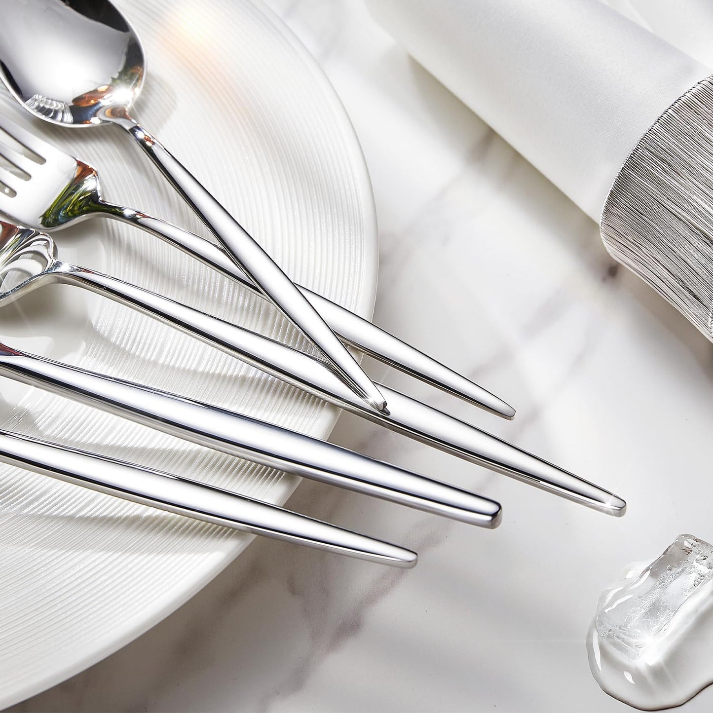 18/10 Silverware Set for 4, 20 Piece Stainless Steel Flatware Cutlery Set | KINGSTONE Mirror Polished Forks Knives Spoons Utensils, Tableware for Home Kitchen Restaurant Wedding, Dishwasher Safe