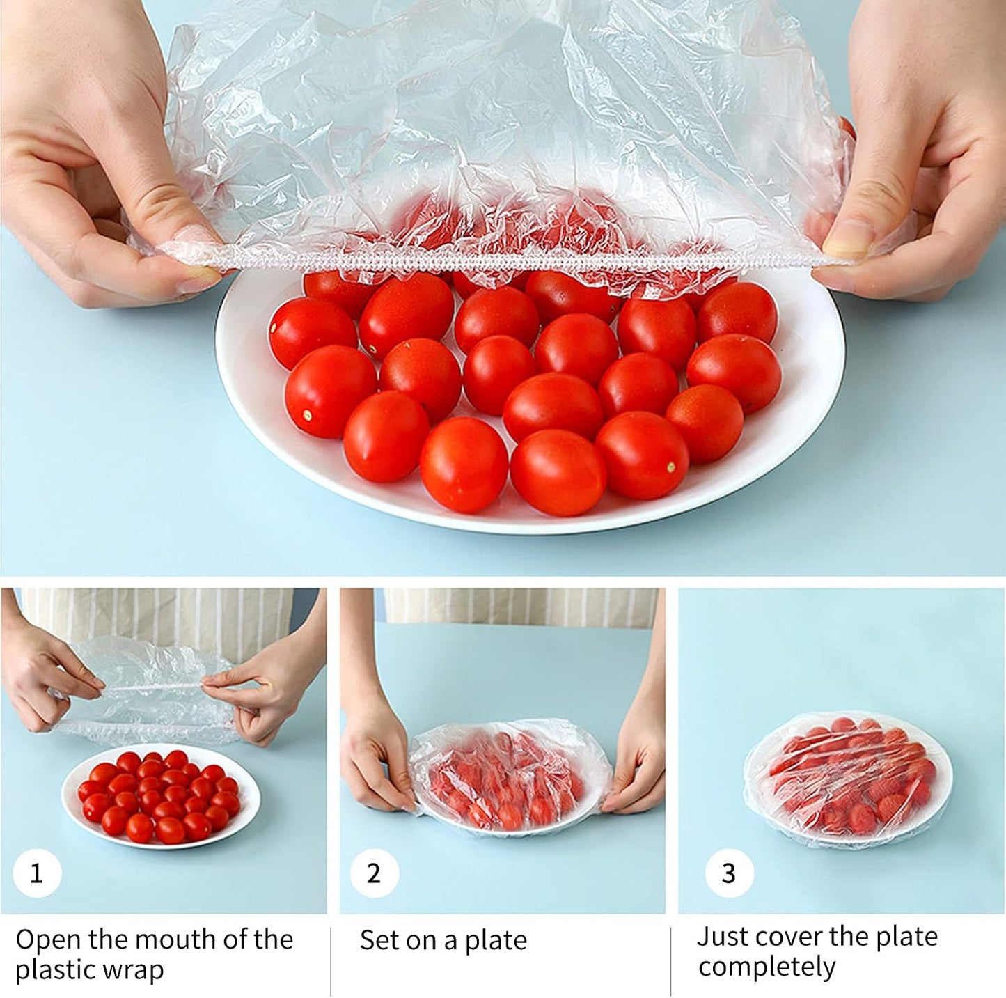 Homelove 200pcs Bowl Covers Bread Proofing - Plastic Wrap for Food Sourdough Bread Baking Rising Elastic Reusable Plate Covers Outdoor Food Fresh Keeping Bags Shower Cap Hair Deep Conditioning