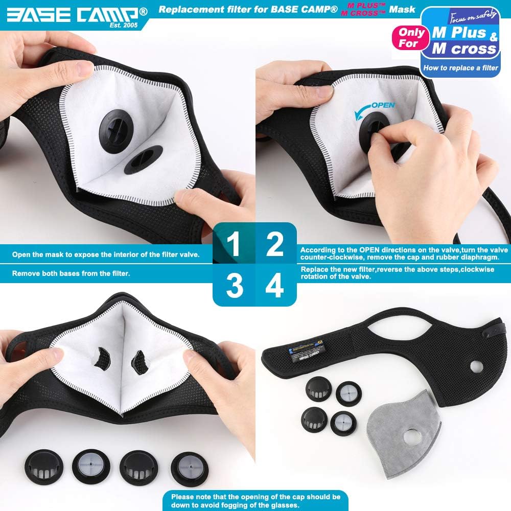 BASE CAMP Activated Carbon Replacement Filters for M PRO, M Plus, M Cross, N Plus Masks