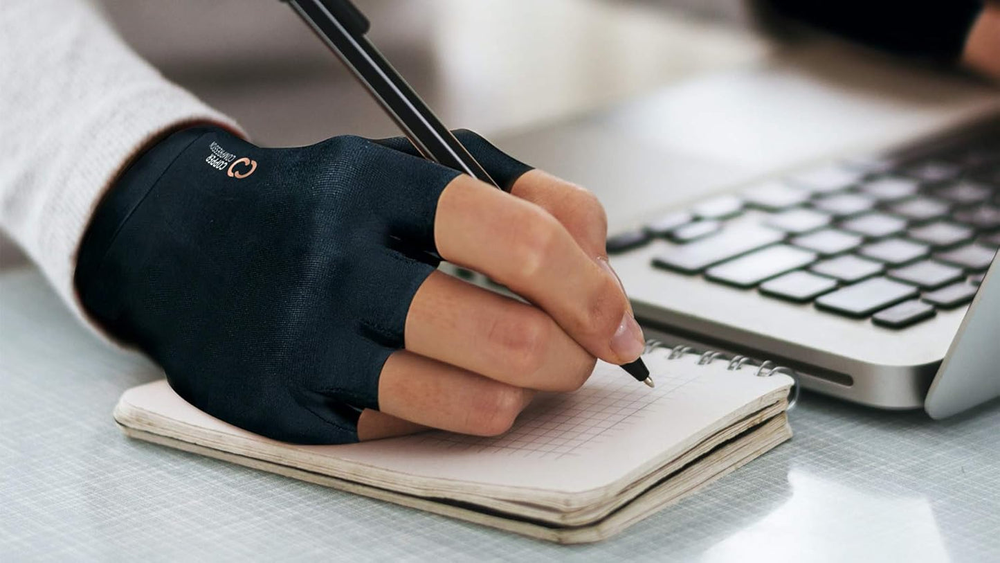 Copper Compression Arthritis Gloves for Men and Women, Fingerless Hand Support