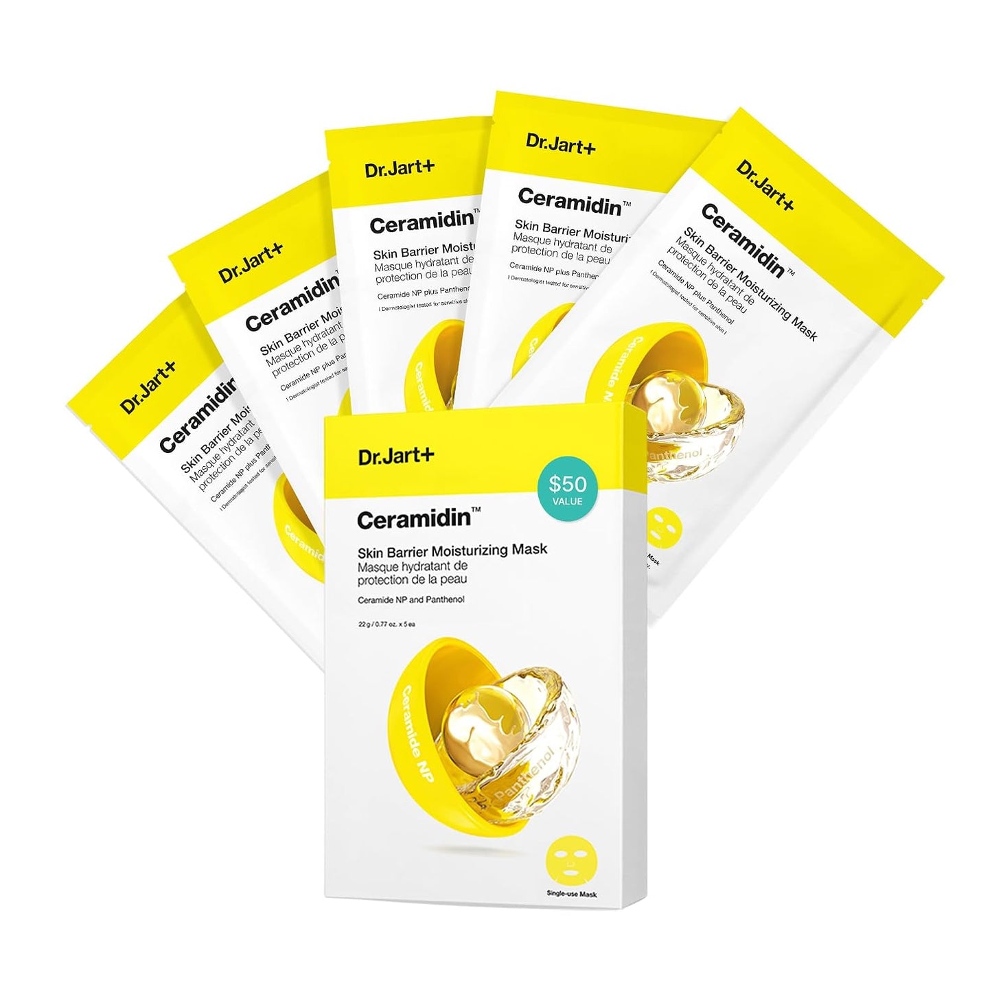Dr.Jart+ Ceramidin Skin Barrier Moisturizing Korean Face Mask Sheet Mask