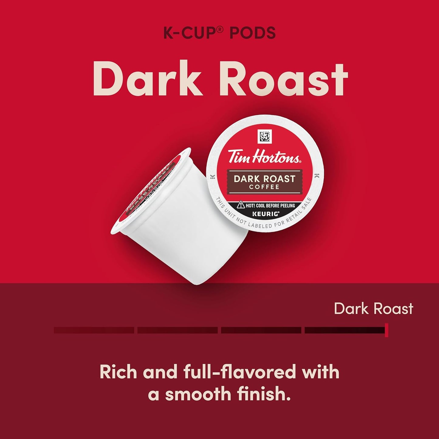 Tim Hortons Dark Roast Coffee K-Cup Pods Compatible with Keurig Brewers 32ct
