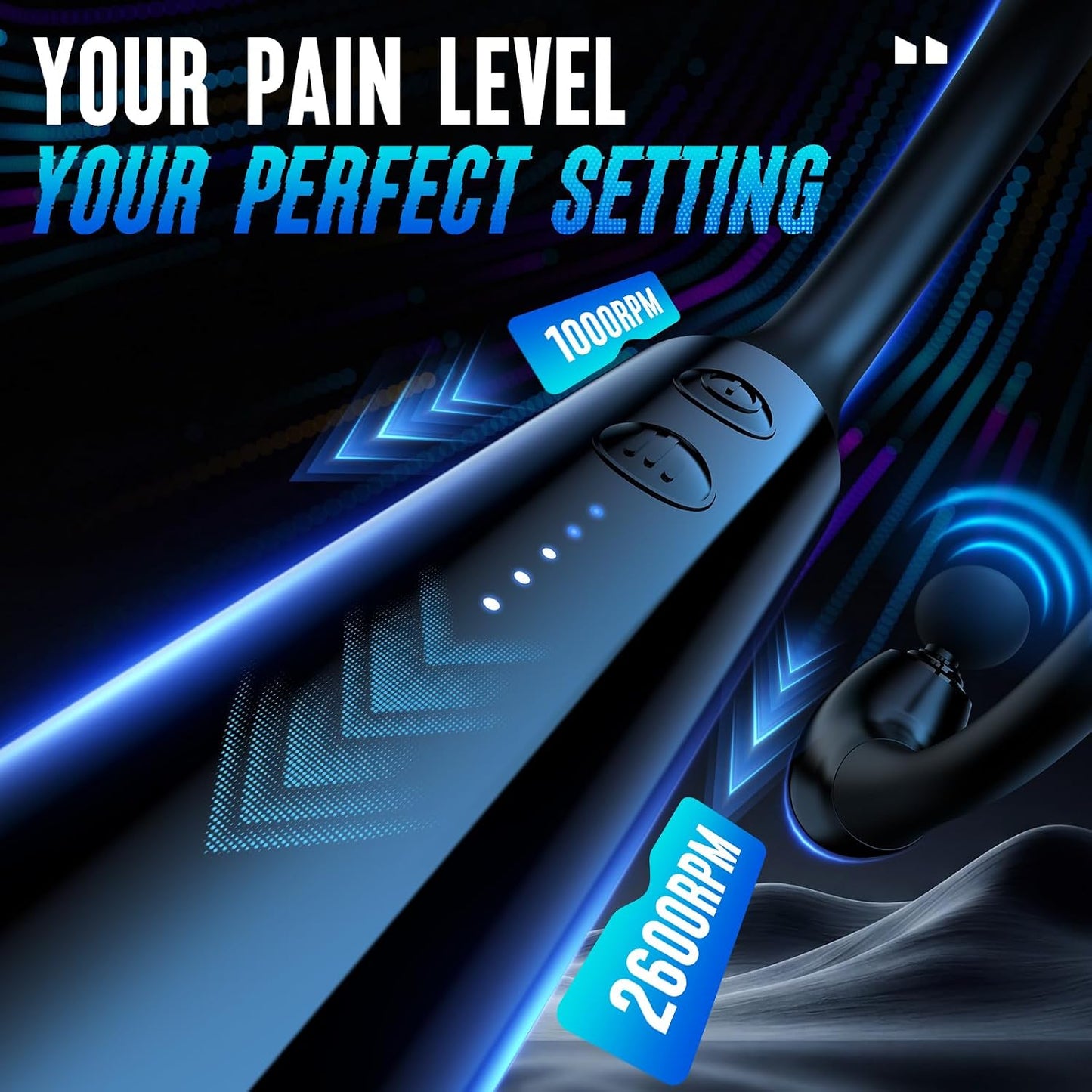 FVZ Massage Gun with Upgraded Extension Handle, 10MM Deep Tissue Massager for Pain Relief