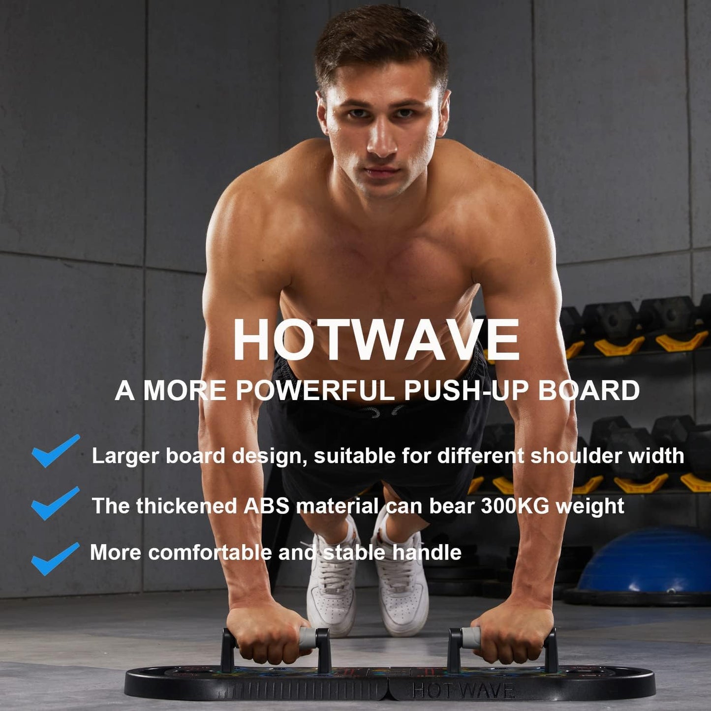 HOTWAVE 20-in-1 Foldable Push Up Board for Home Gym Strength Training