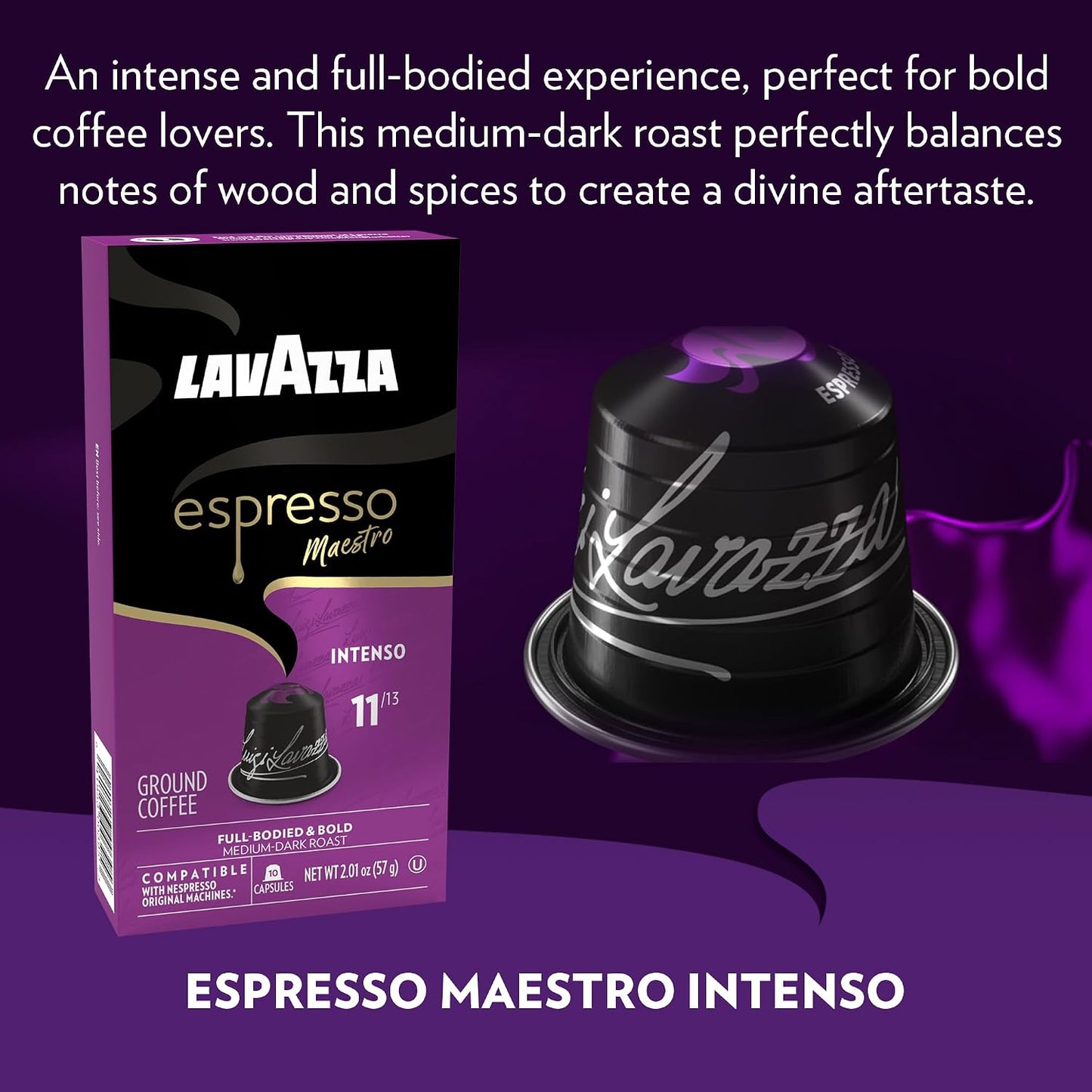 Lavazza Espresso Maestro Intenso Aluminum Capsules for Nespresso Original Machines