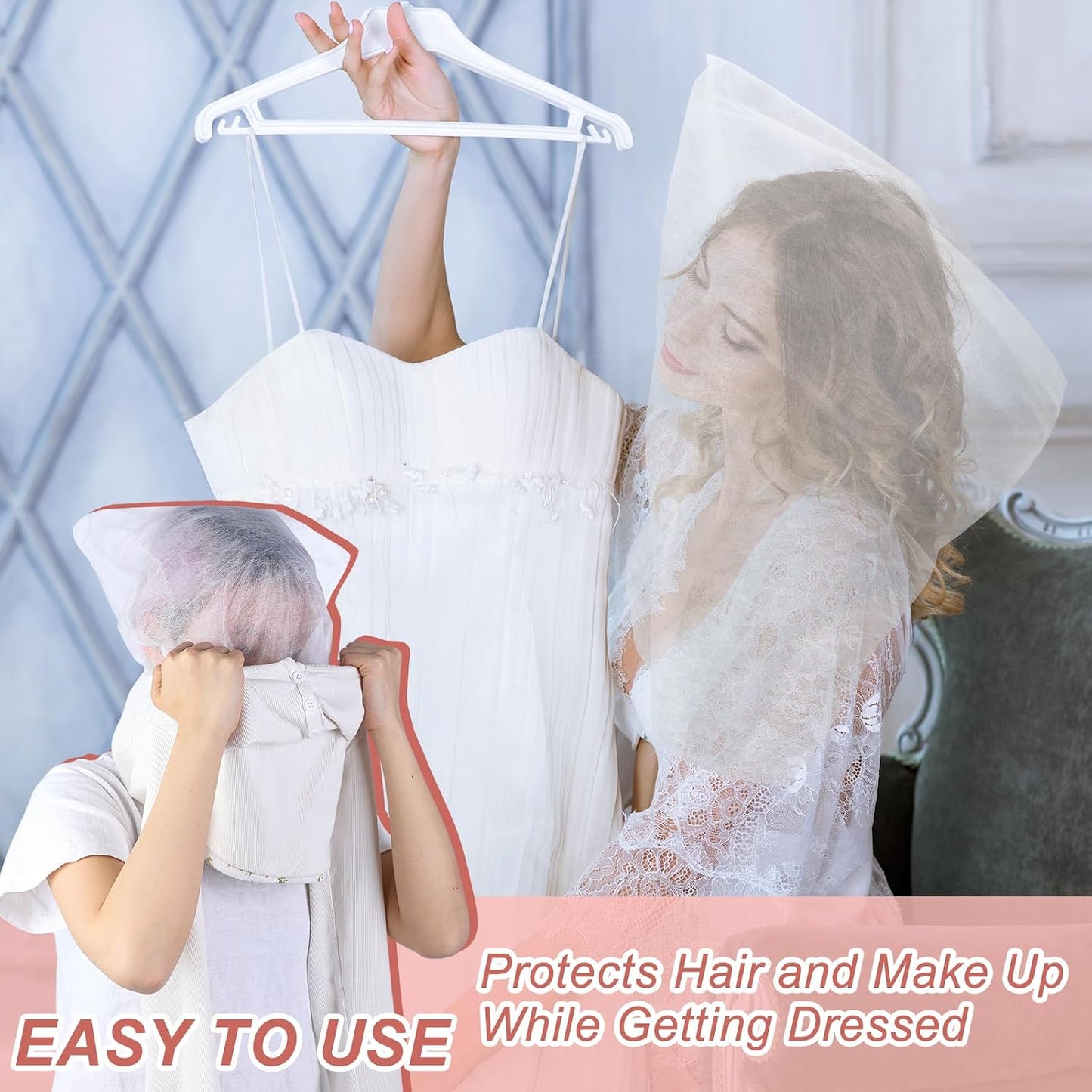 Tegeme 50 Pieces Disposable Face Makeup Protector Hood