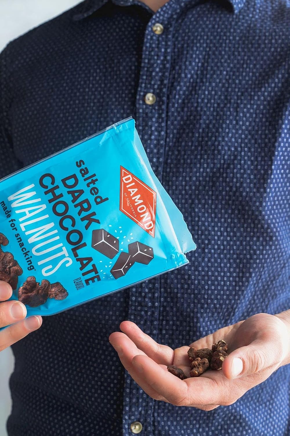 Diamond of California Salted Dark Chocolate Walnut Snack Nuts, 4 oz. (4 Pack)