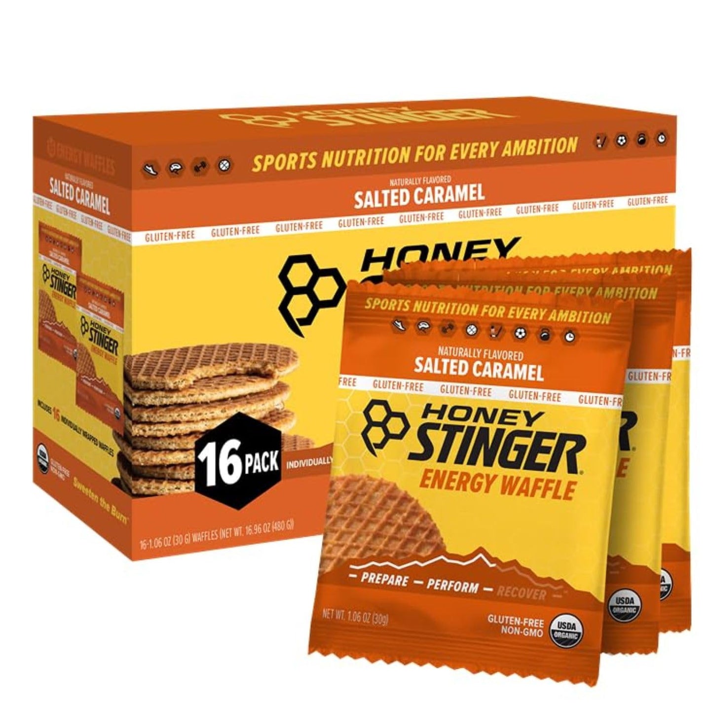 Honey Stinger Organic Chocolate Waffle, Energy Stroopwafel for Exercise, Endurance and Performance, Sports Nutrition for Home & Gym, Pre and Post Workout, 16.96 Ounces (Pack of 16)