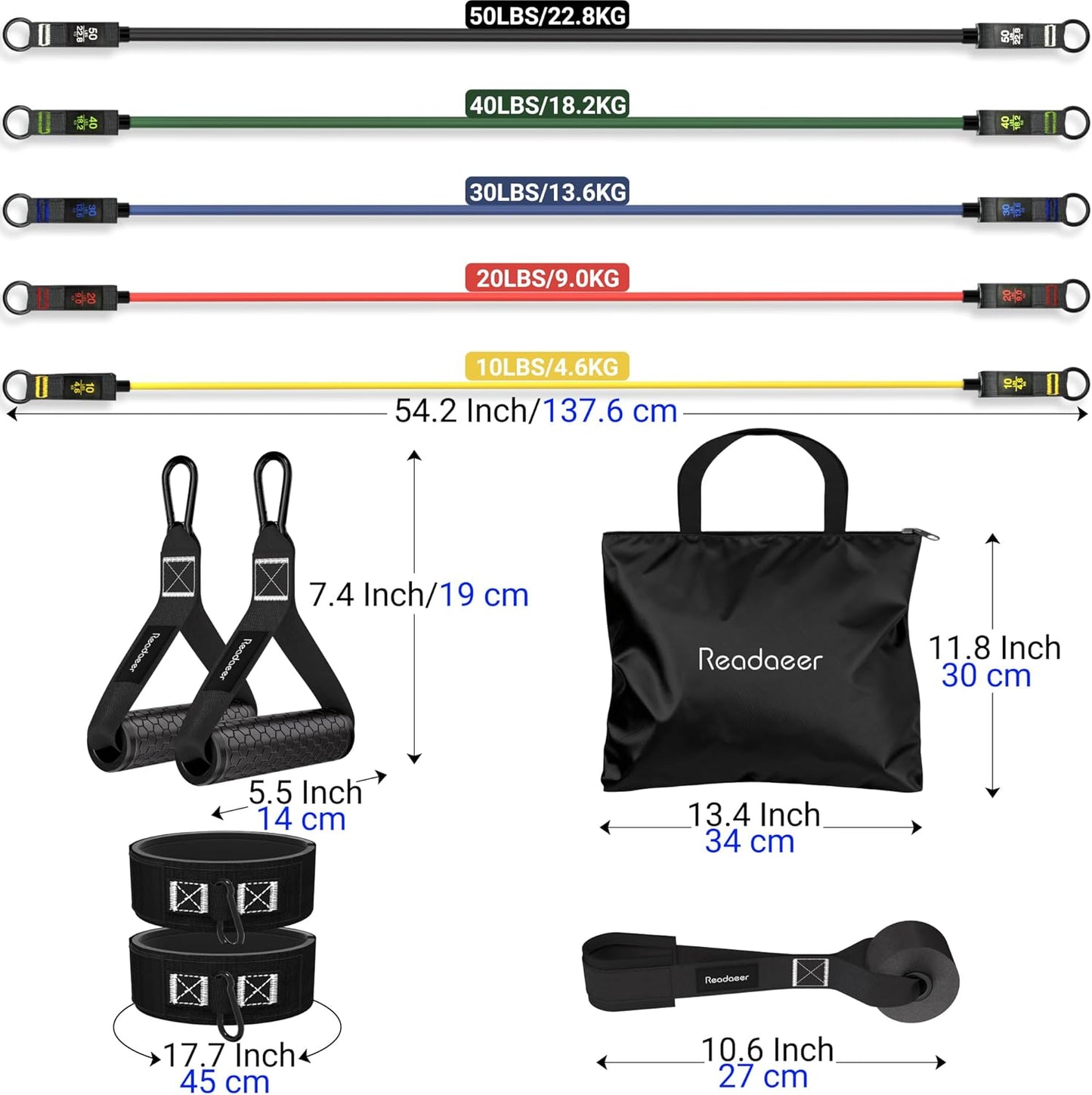 Readaeer Resistance Bands for Fitness and Strength Training